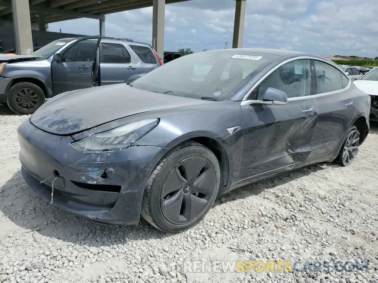 1 Photograph of a damaged car 5YJ3E1EA4KF434741 TESLA MODEL 3 2019