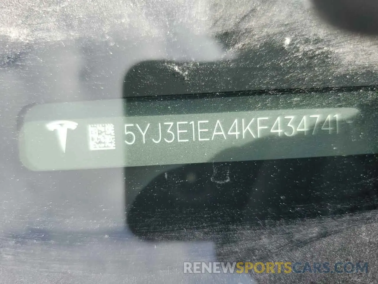 12 Photograph of a damaged car 5YJ3E1EA4KF434741 TESLA MODEL 3 2019