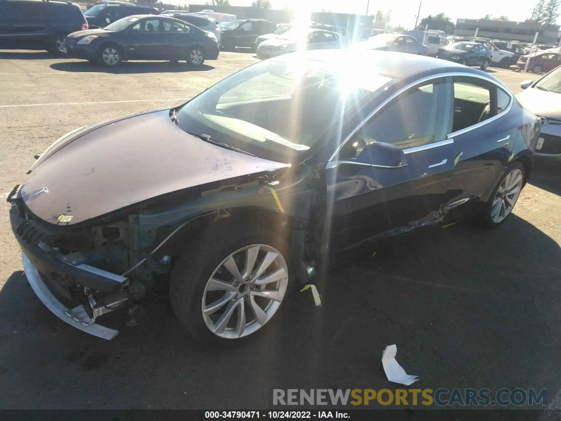 2 Photograph of a damaged car 5YJ3E1EA4KF437882 TESLA MODEL 3 2019