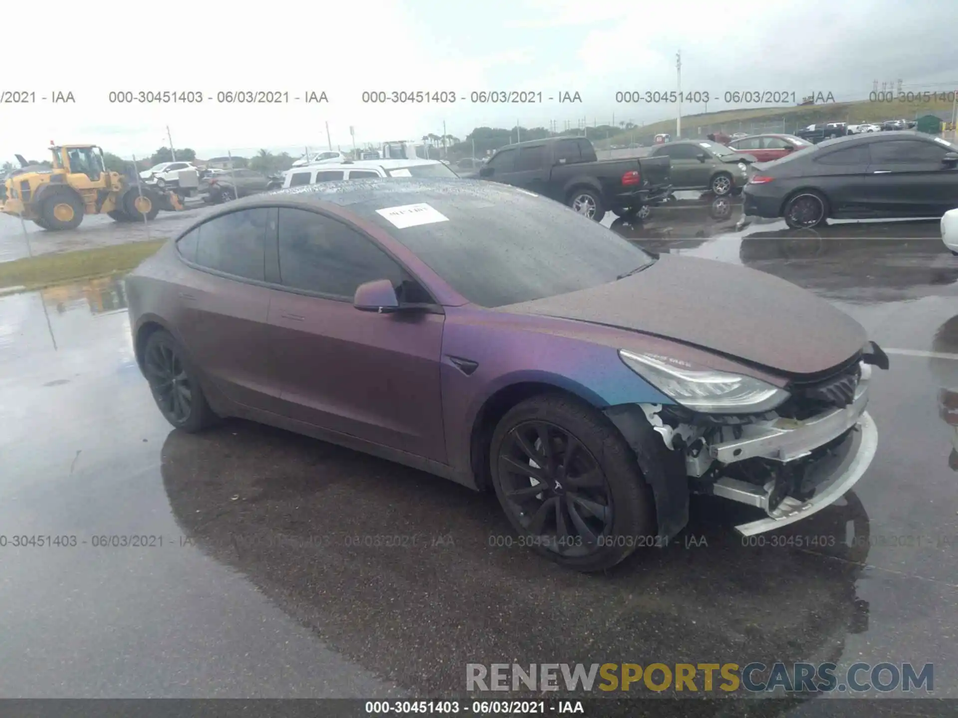 1 Photograph of a damaged car 5YJ3E1EA4KF449367 TESLA MODEL 3 2019