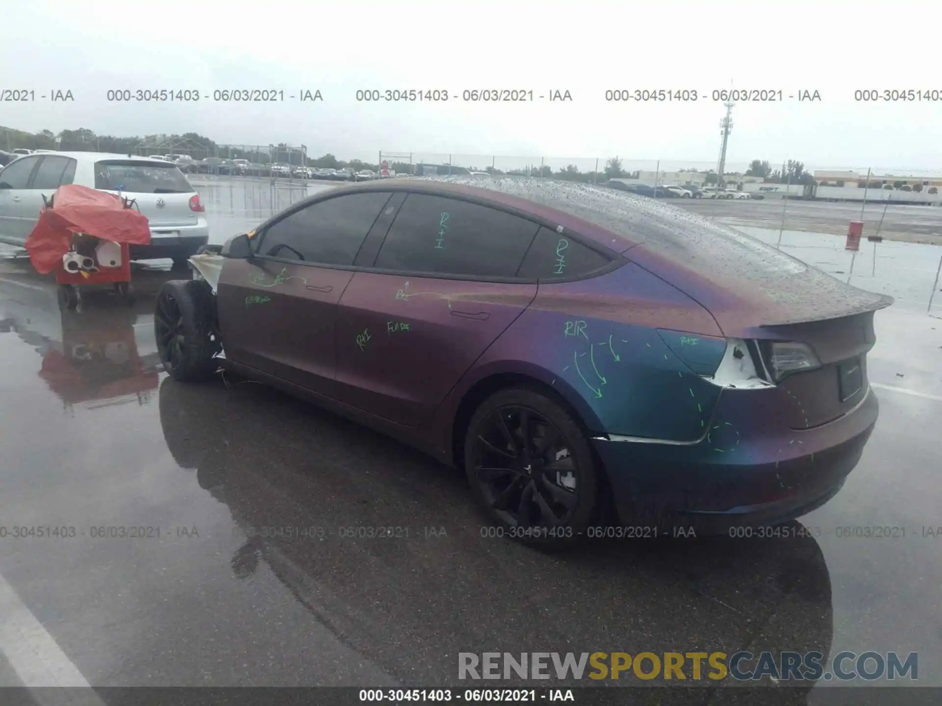 3 Photograph of a damaged car 5YJ3E1EA4KF449367 TESLA MODEL 3 2019