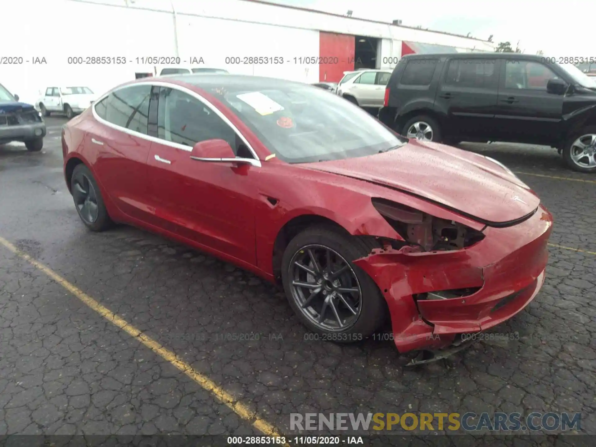 1 Photograph of a damaged car 5YJ3E1EA4KF464032 TESLA MODEL 3 2019