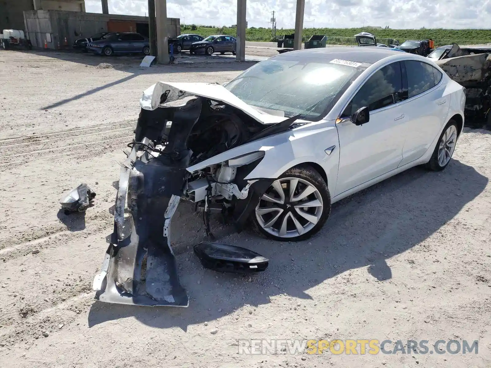 2 Photograph of a damaged car 5YJ3E1EA4KF476388 TESLA MODEL 3 2019