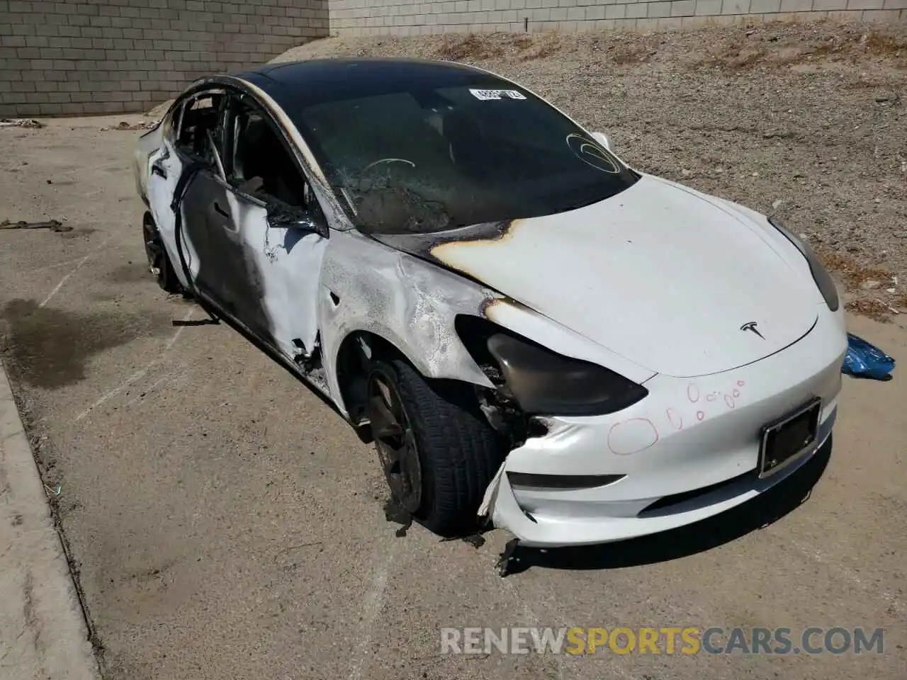 1 Photograph of a damaged car 5YJ3E1EA4KF483566 TESLA MODEL 3 2019