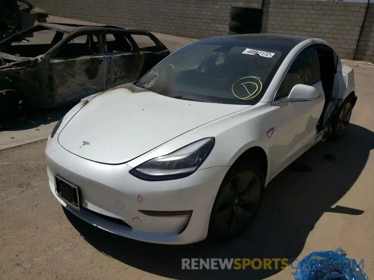 2 Photograph of a damaged car 5YJ3E1EA4KF483566 TESLA MODEL 3 2019