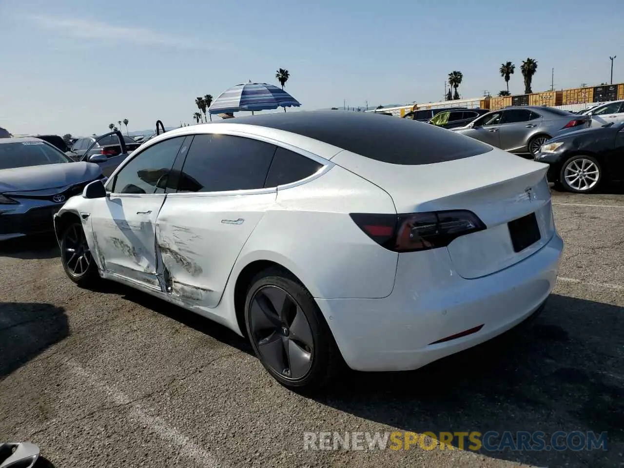 2 Photograph of a damaged car 5YJ3E1EA5KF299768 TESLA MODEL 3 2019