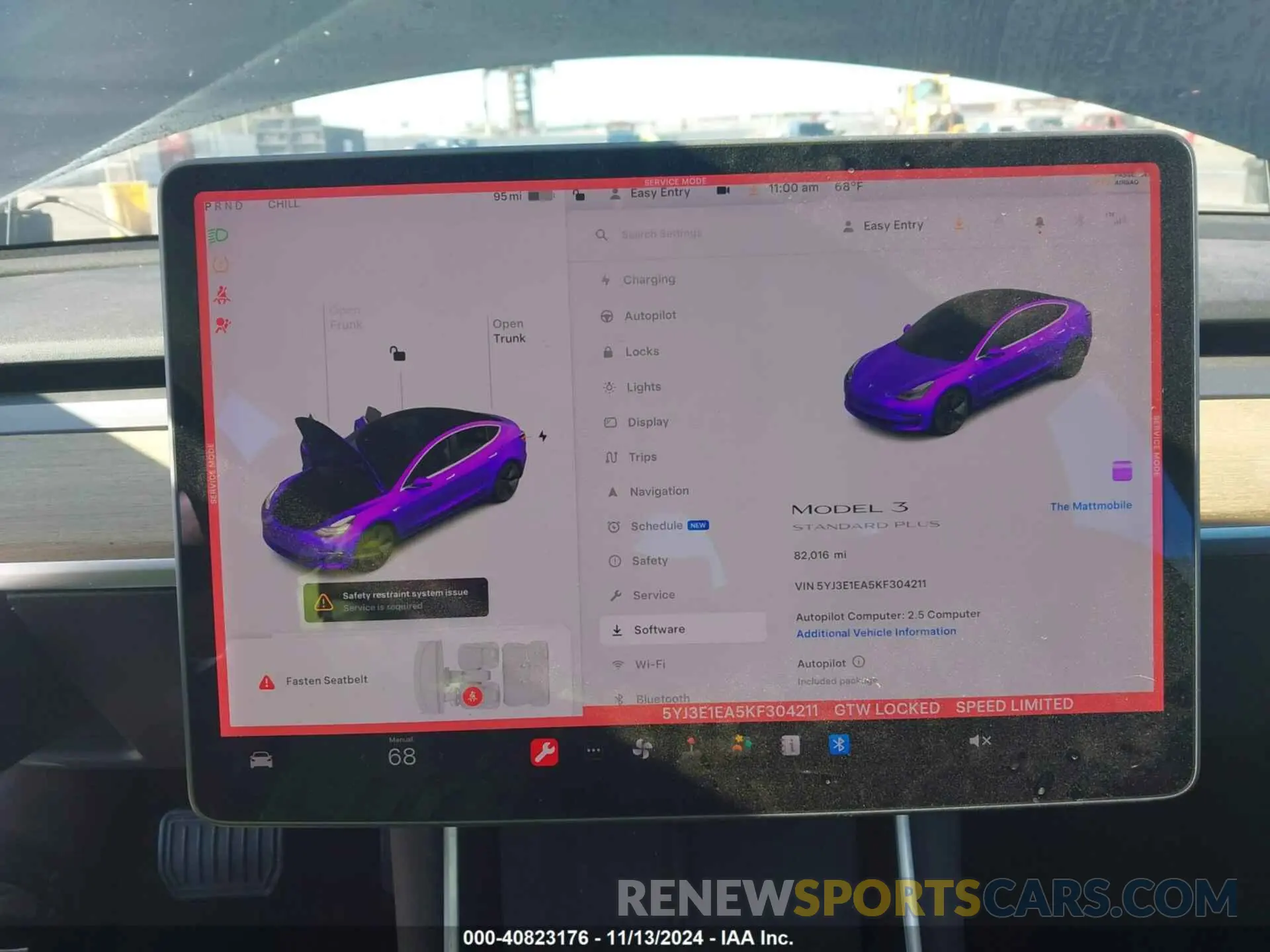 19 Photograph of a damaged car 5YJ3E1EA5KF304211 TESLA MODEL 3 2019