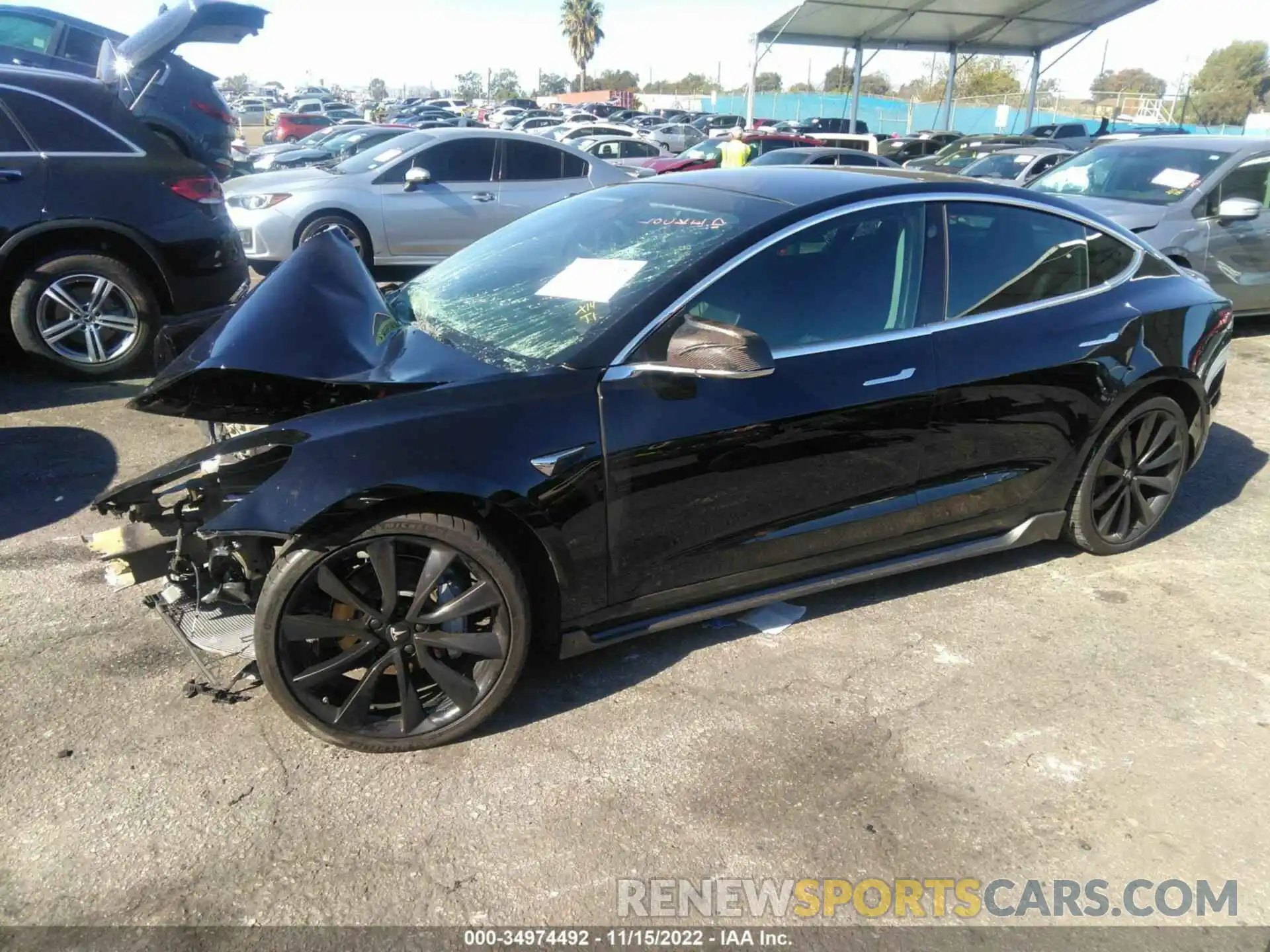 2 Photograph of a damaged car 5YJ3E1EA5KF304760 TESLA MODEL 3 2019