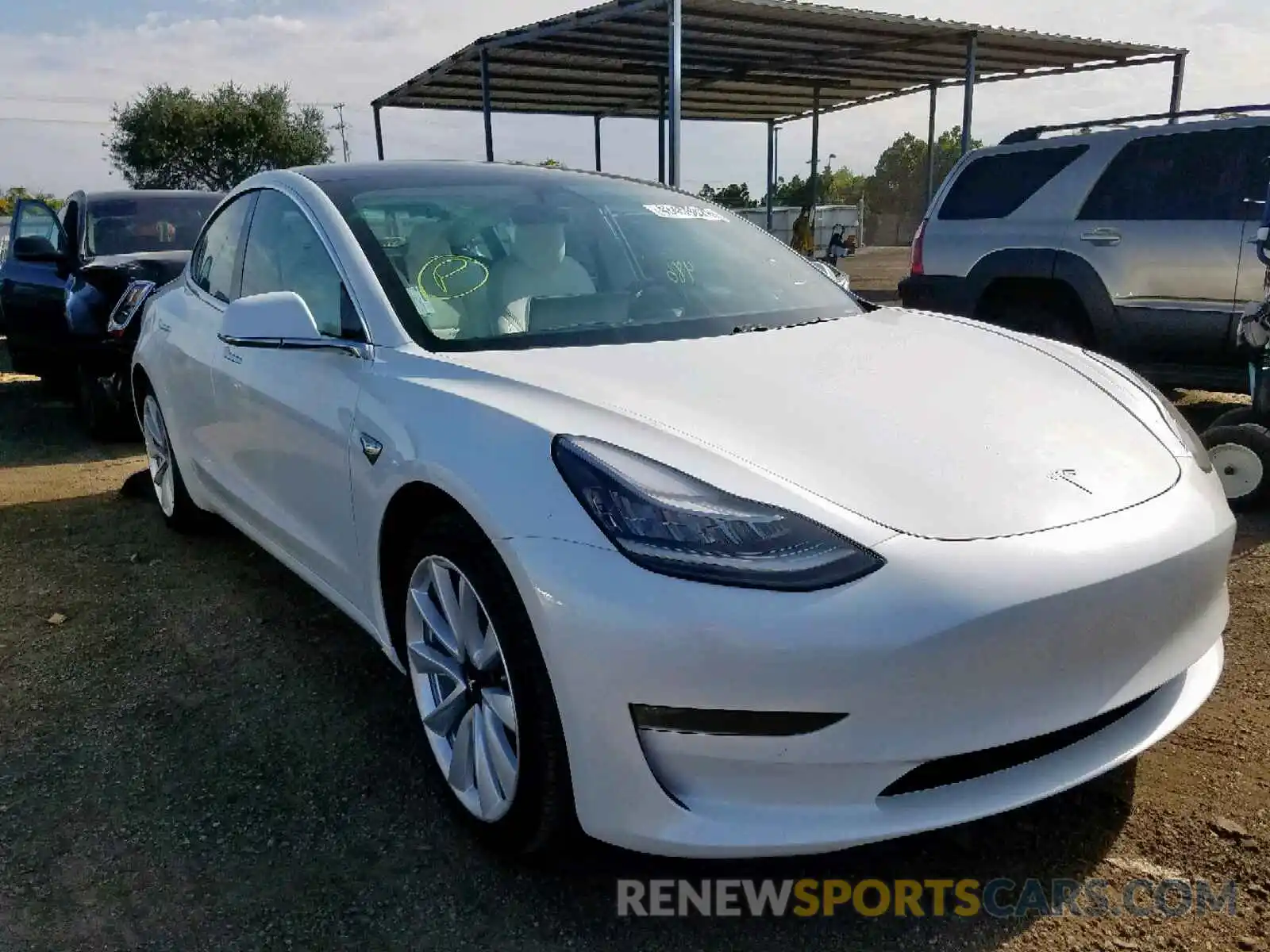 1 Photograph of a damaged car 5YJ3E1EA5KF313037 TESLA MODEL 3 2019