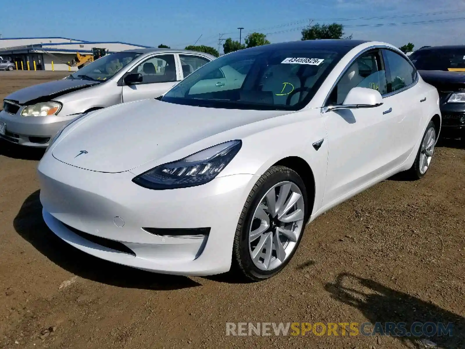 2 Photograph of a damaged car 5YJ3E1EA5KF313037 TESLA MODEL 3 2019