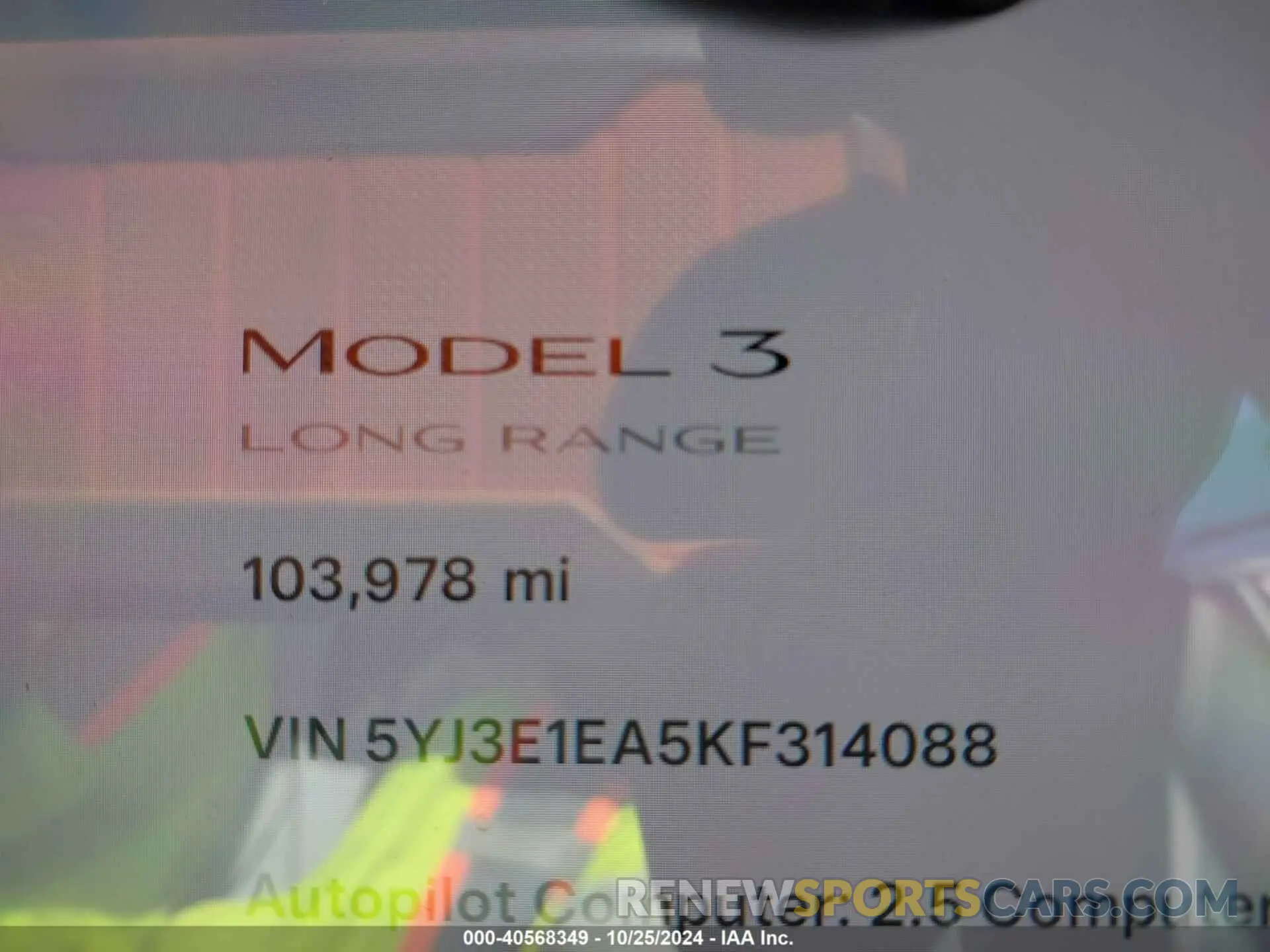 7 Photograph of a damaged car 5YJ3E1EA5KF314088 TESLA MODEL 3 2019