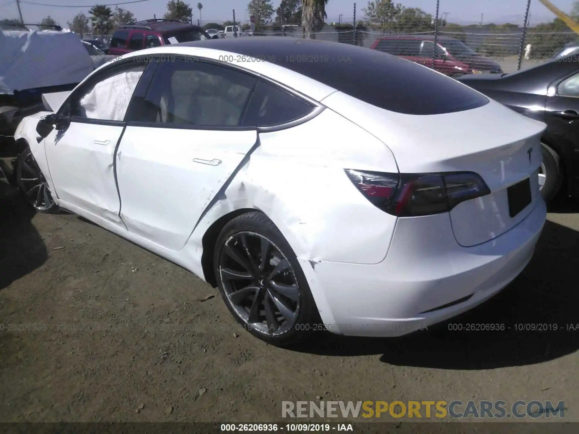 3 Photograph of a damaged car 5YJ3E1EA5KF332879 TESLA MODEL 3 2019