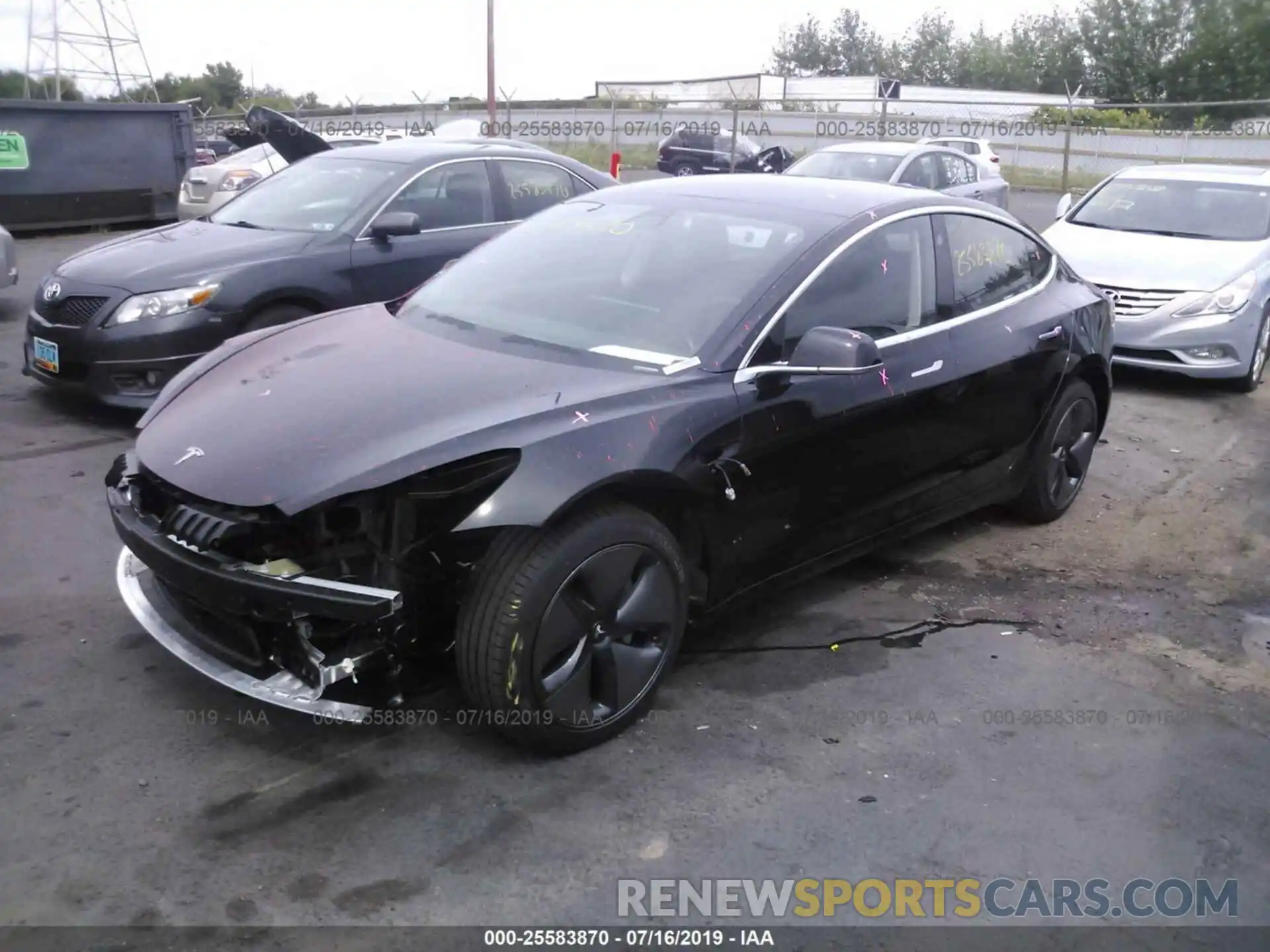 2 Photograph of a damaged car 5YJ3E1EA5KF394573 TESLA MODEL 3 2019