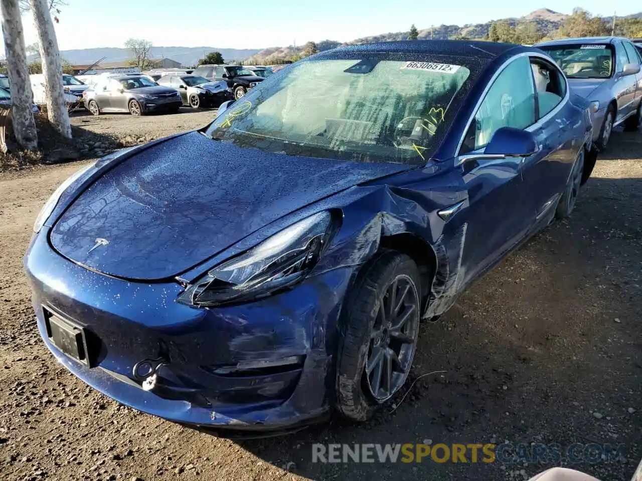 2 Photograph of a damaged car 5YJ3E1EA5KF400971 TESLA MODEL 3 2019