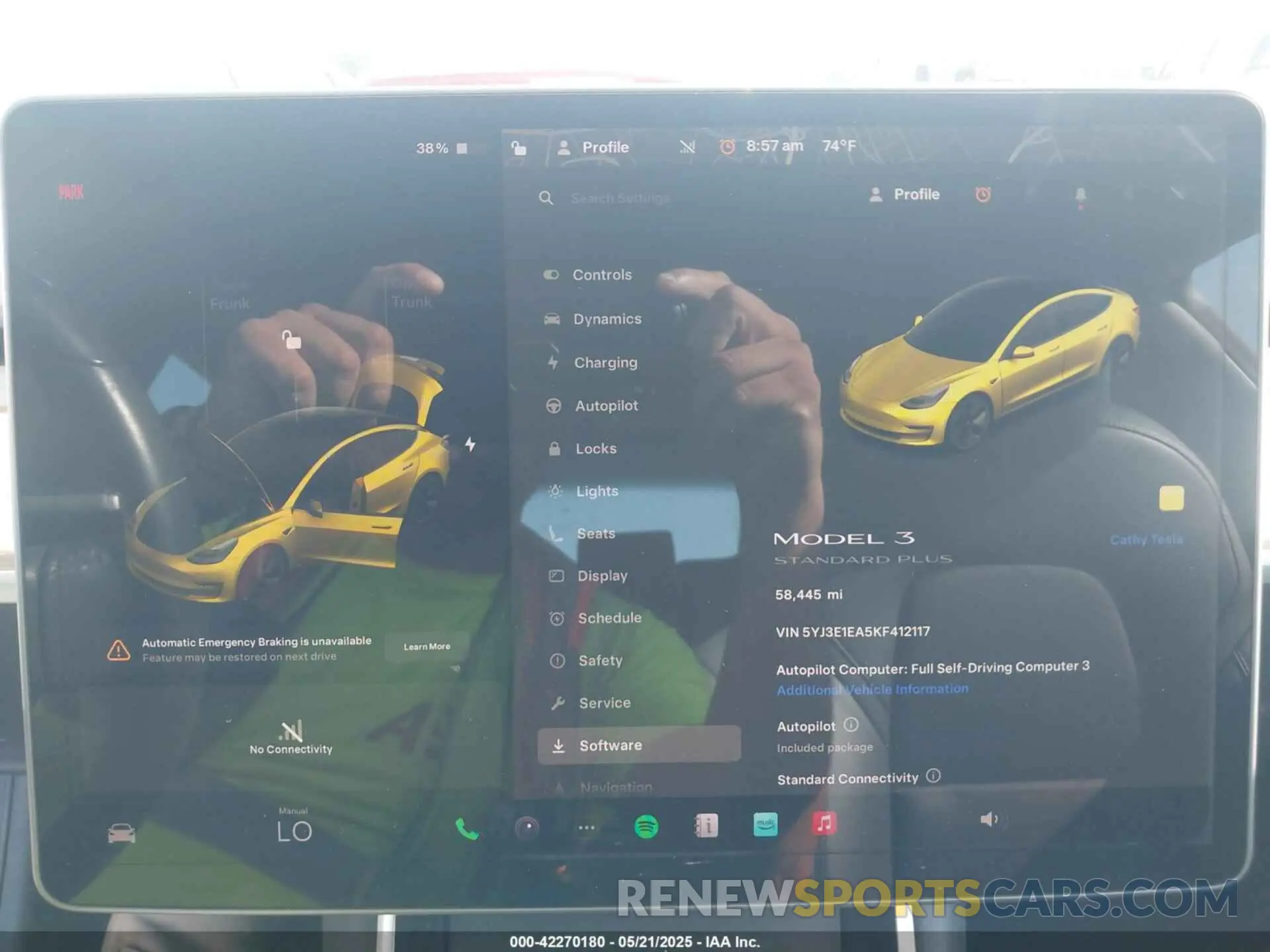 7 Photograph of a damaged car 5YJ3E1EA5KF412117 TESLA MODEL 3 2019