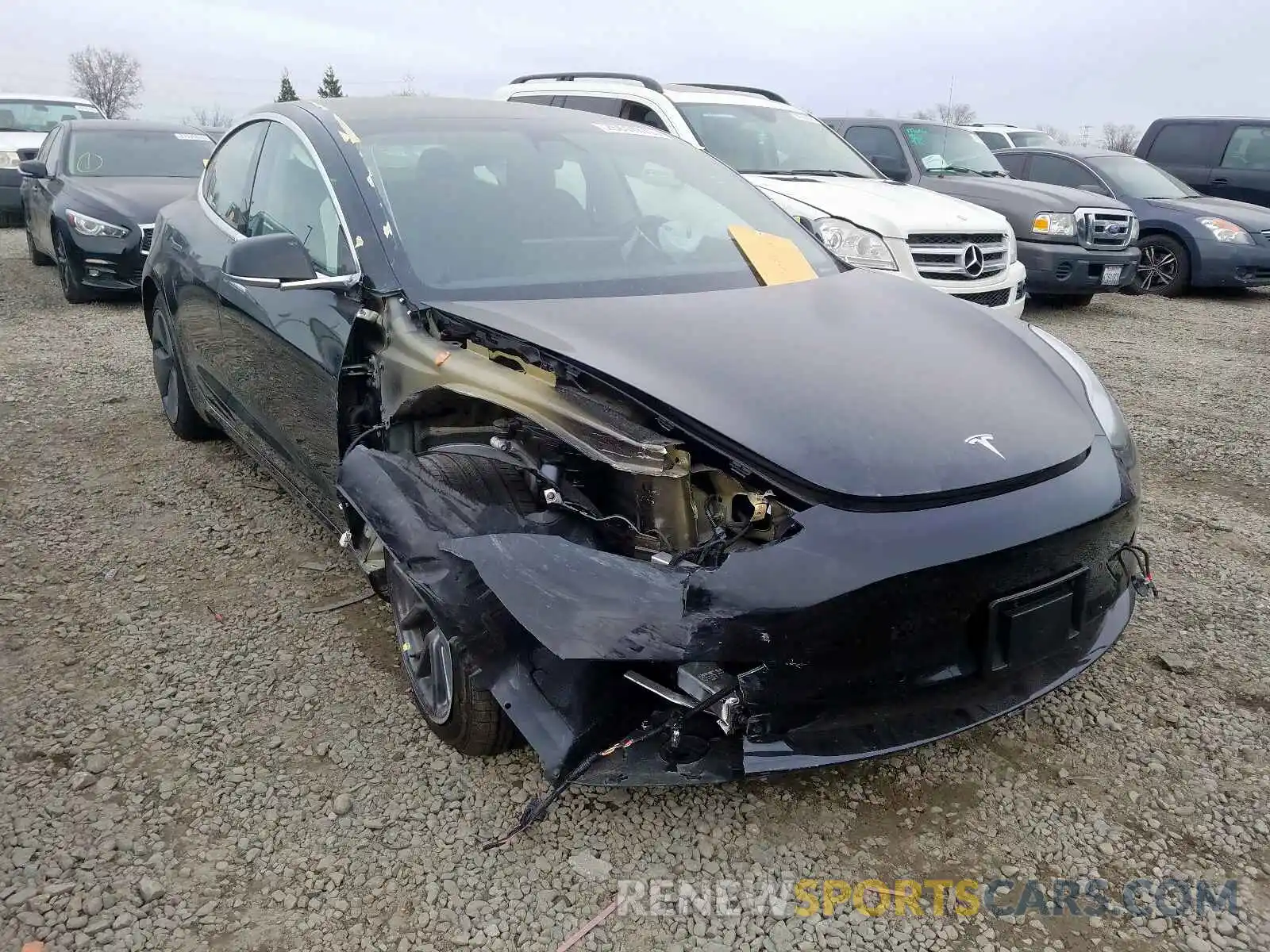 1 Photograph of a damaged car 5YJ3E1EA5KF415602 TESLA MODEL 3 2019