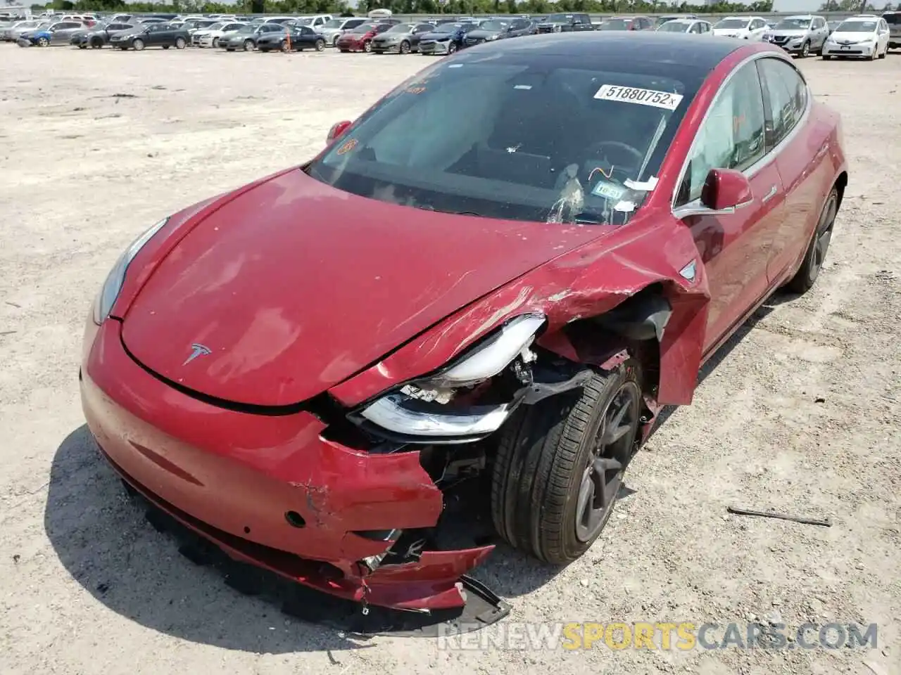 2 Photograph of a damaged car 5YJ3E1EA5KF416409 TESLA MODEL 3 2019