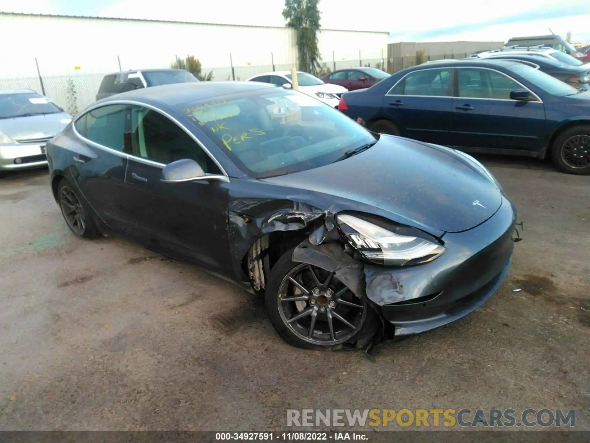 1 Photograph of a damaged car 5YJ3E1EA5KF421156 TESLA MODEL 3 2019