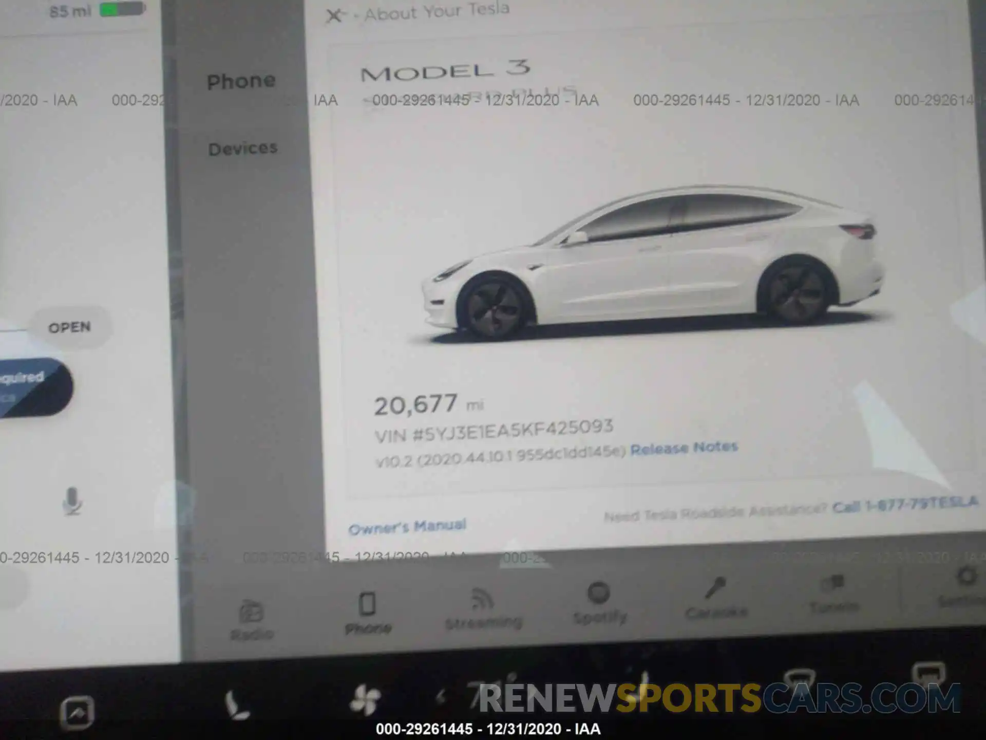 7 Photograph of a damaged car 5YJ3E1EA5KF425093 TESLA MODEL 3 2019