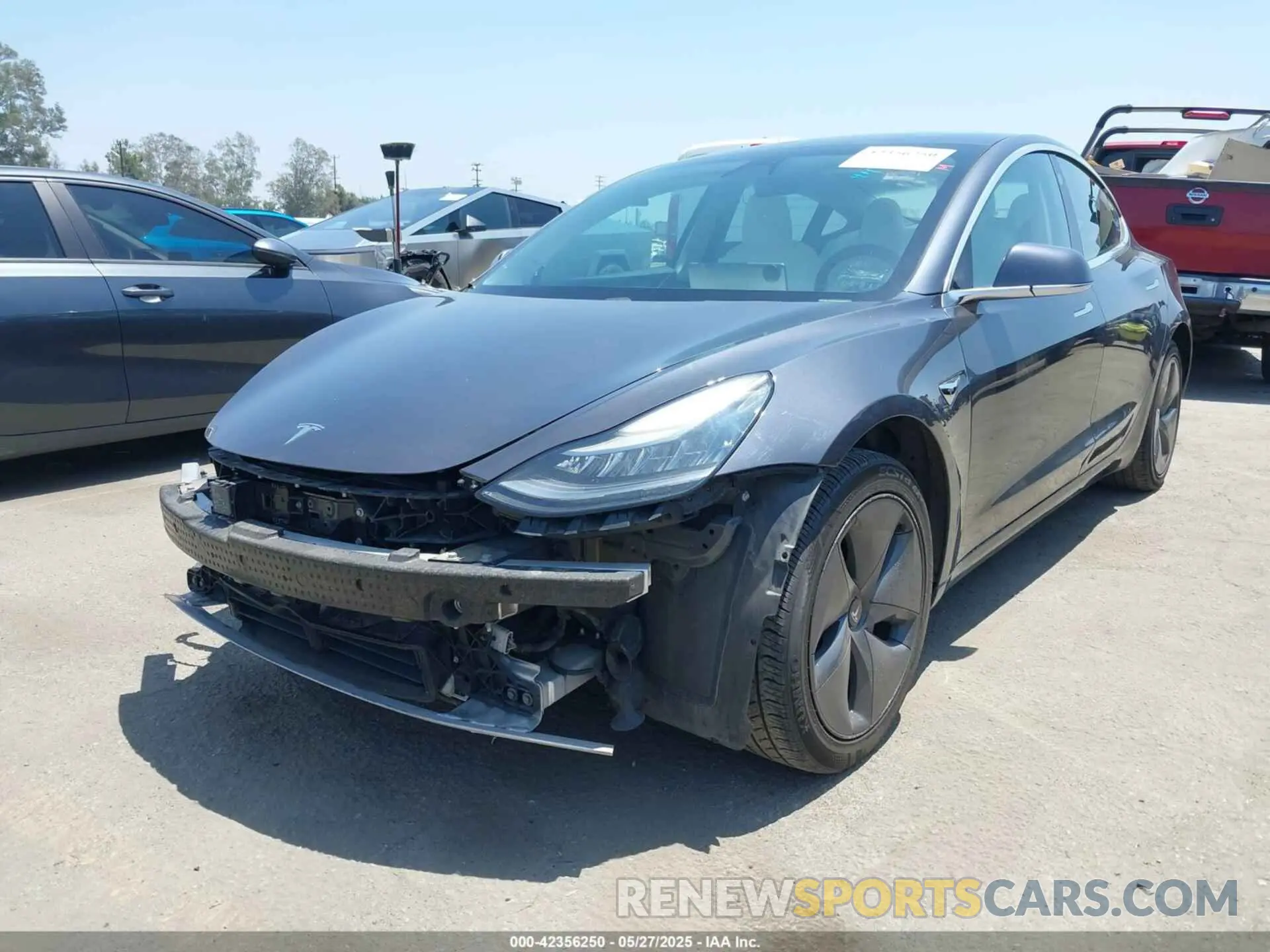 2 Photograph of a damaged car 5YJ3E1EA5KF431539 TESLA MODEL 3 2019