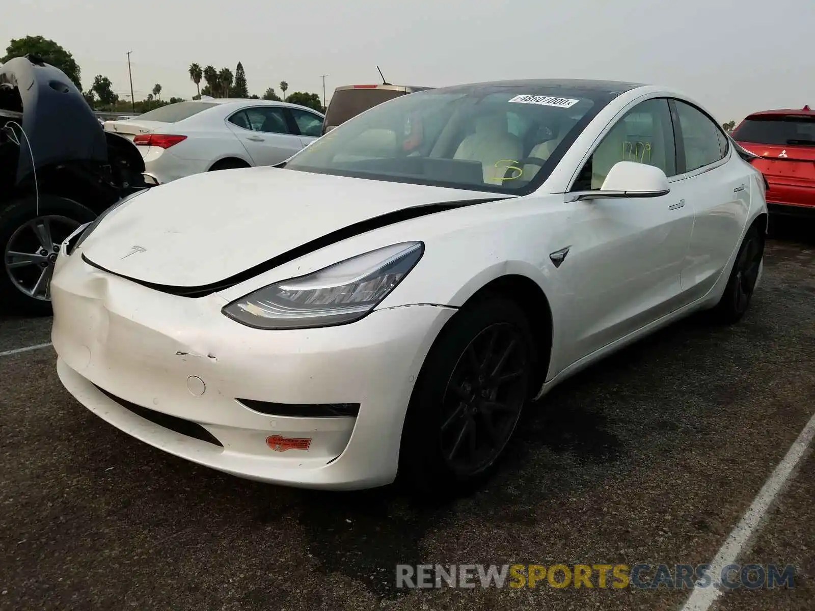 2 Photograph of a damaged car 5YJ3E1EA5KF431816 TESLA MODEL 3 2019