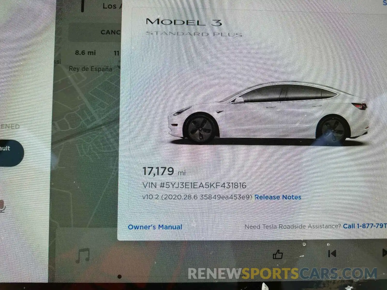 8 Photograph of a damaged car 5YJ3E1EA5KF431816 TESLA MODEL 3 2019