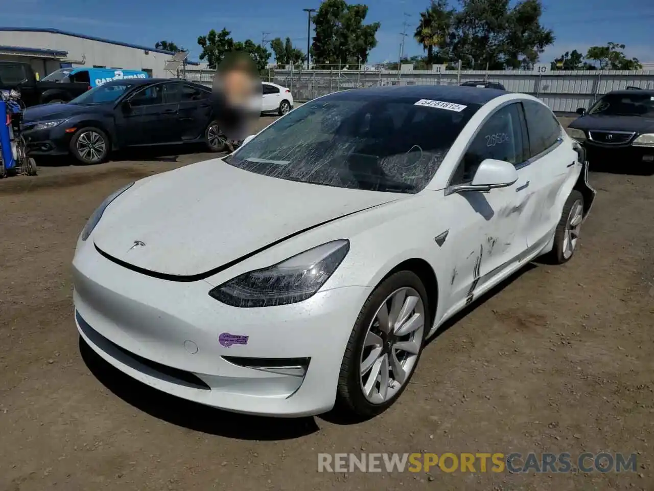 2 Photograph of a damaged car 5YJ3E1EA5KF476691 TESLA MODEL 3 2019