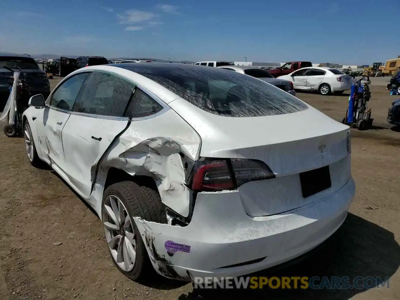 3 Photograph of a damaged car 5YJ3E1EA5KF476691 TESLA MODEL 3 2019