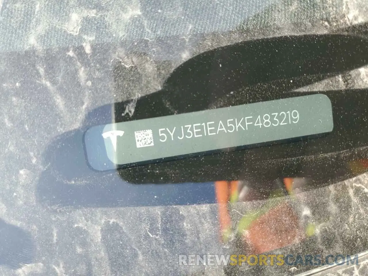 12 Photograph of a damaged car 5YJ3E1EA5KF483219 TESLA MODEL 3 2019