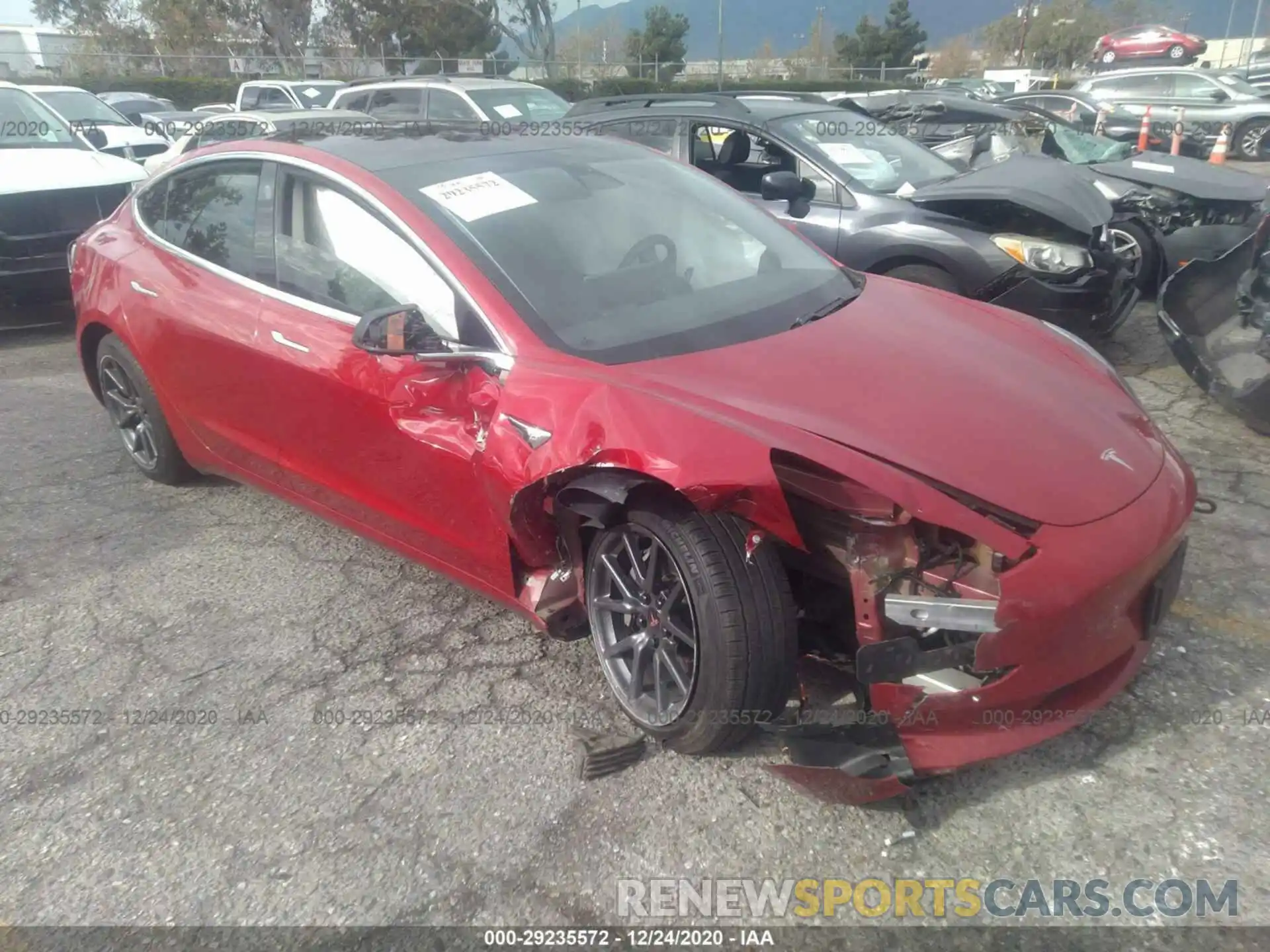 1 Photograph of a damaged car 5YJ3E1EA6KF299018 TESLA MODEL 3 2019