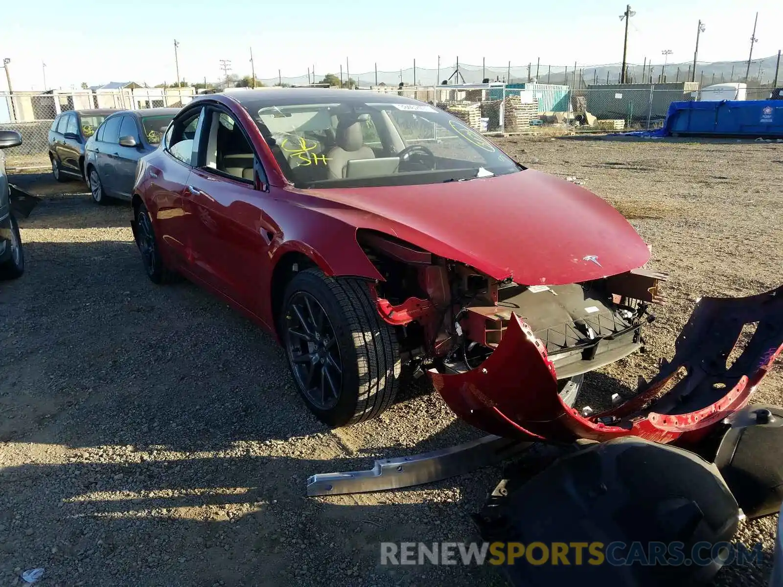 1 Photograph of a damaged car 5YJ3E1EA6KF299102 TESLA MODEL 3 2019