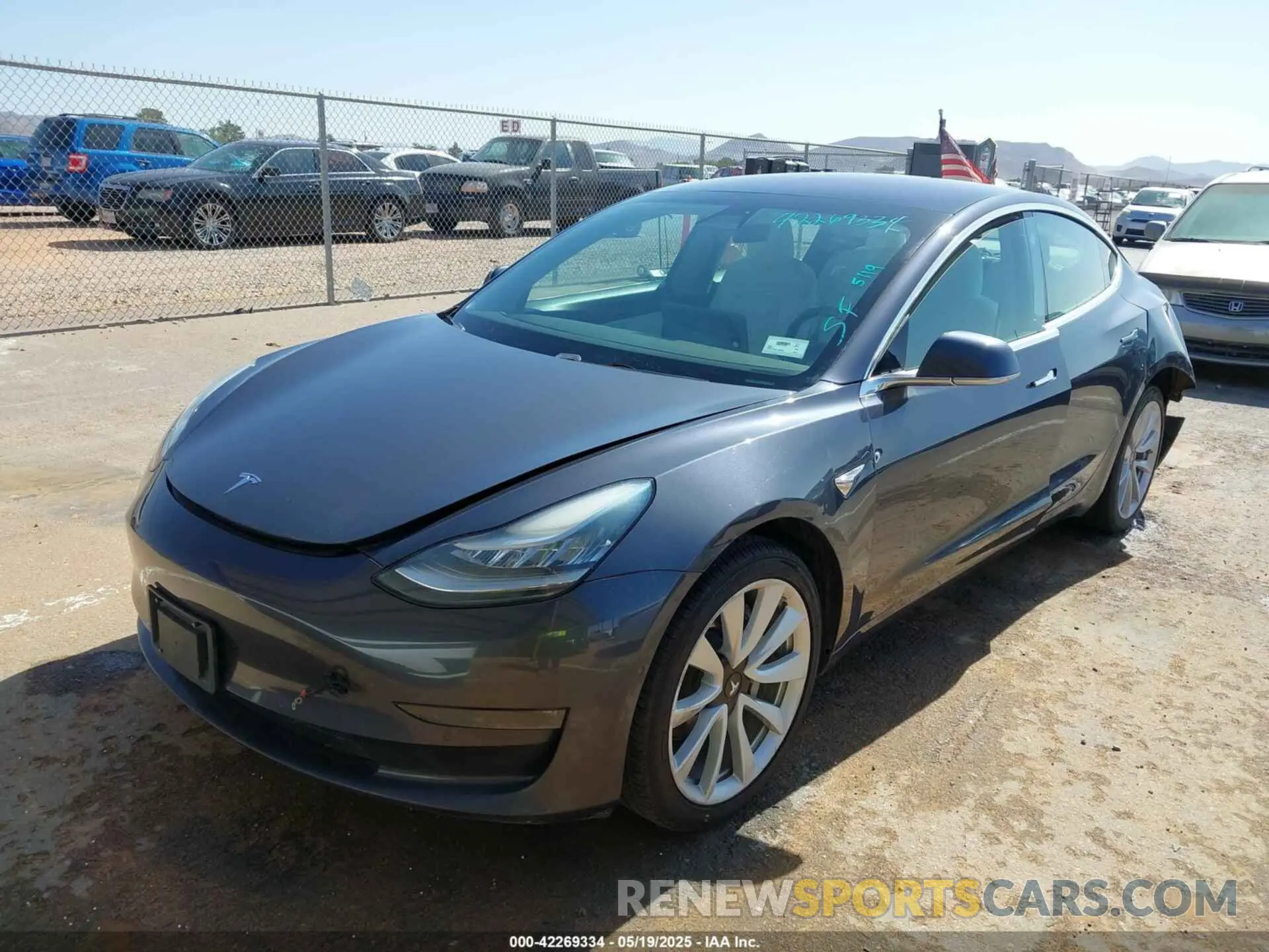 2 Photograph of a damaged car 5YJ3E1EA6KF302368 TESLA MODEL 3 2019