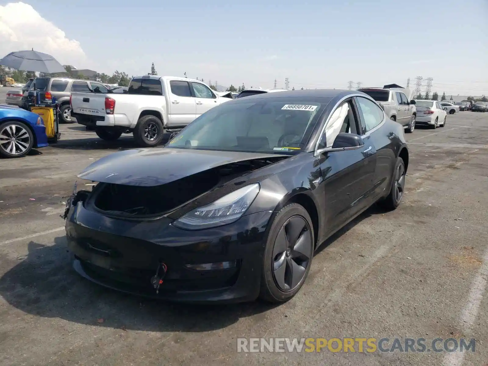 2 Photograph of a damaged car 5YJ3E1EA6KF311975 TESLA MODEL 3 2019