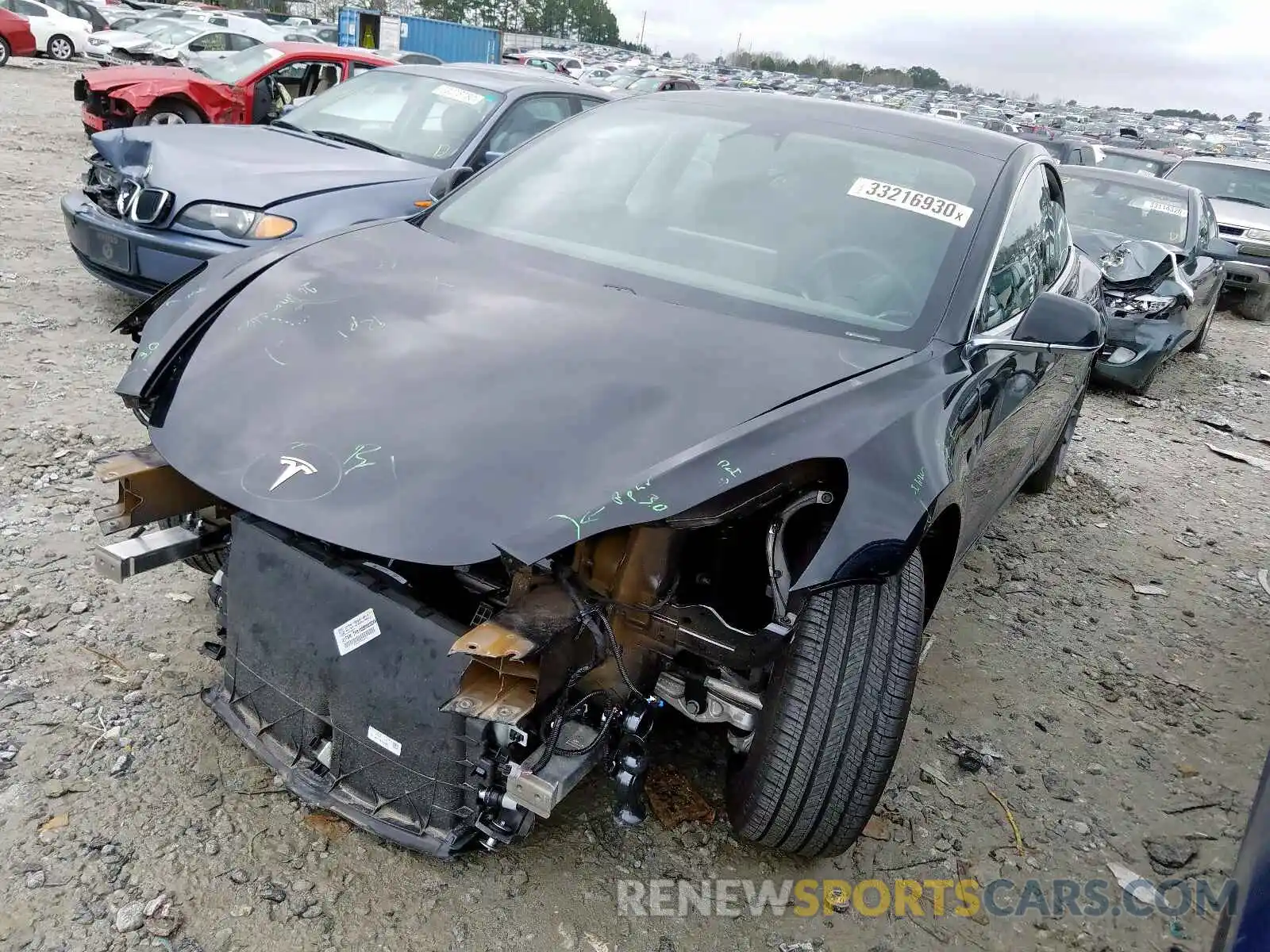 2 Photograph of a damaged car 5YJ3E1EA6KF316965 TESLA MODEL 3 2019