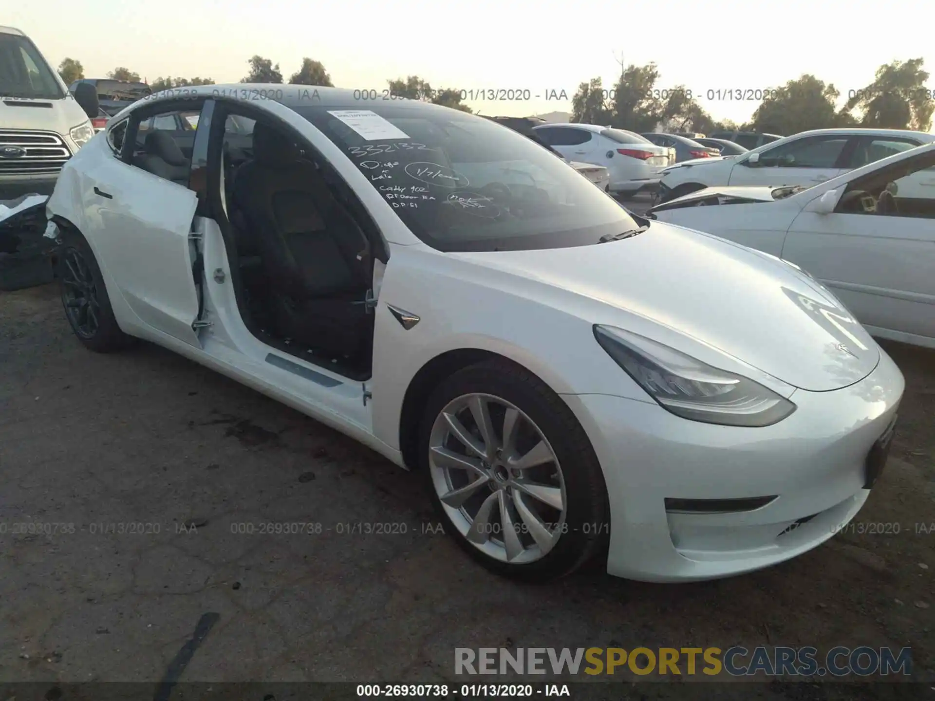 1 Photograph of a damaged car 5YJ3E1EA6KF332132 TESLA MODEL 3 2019