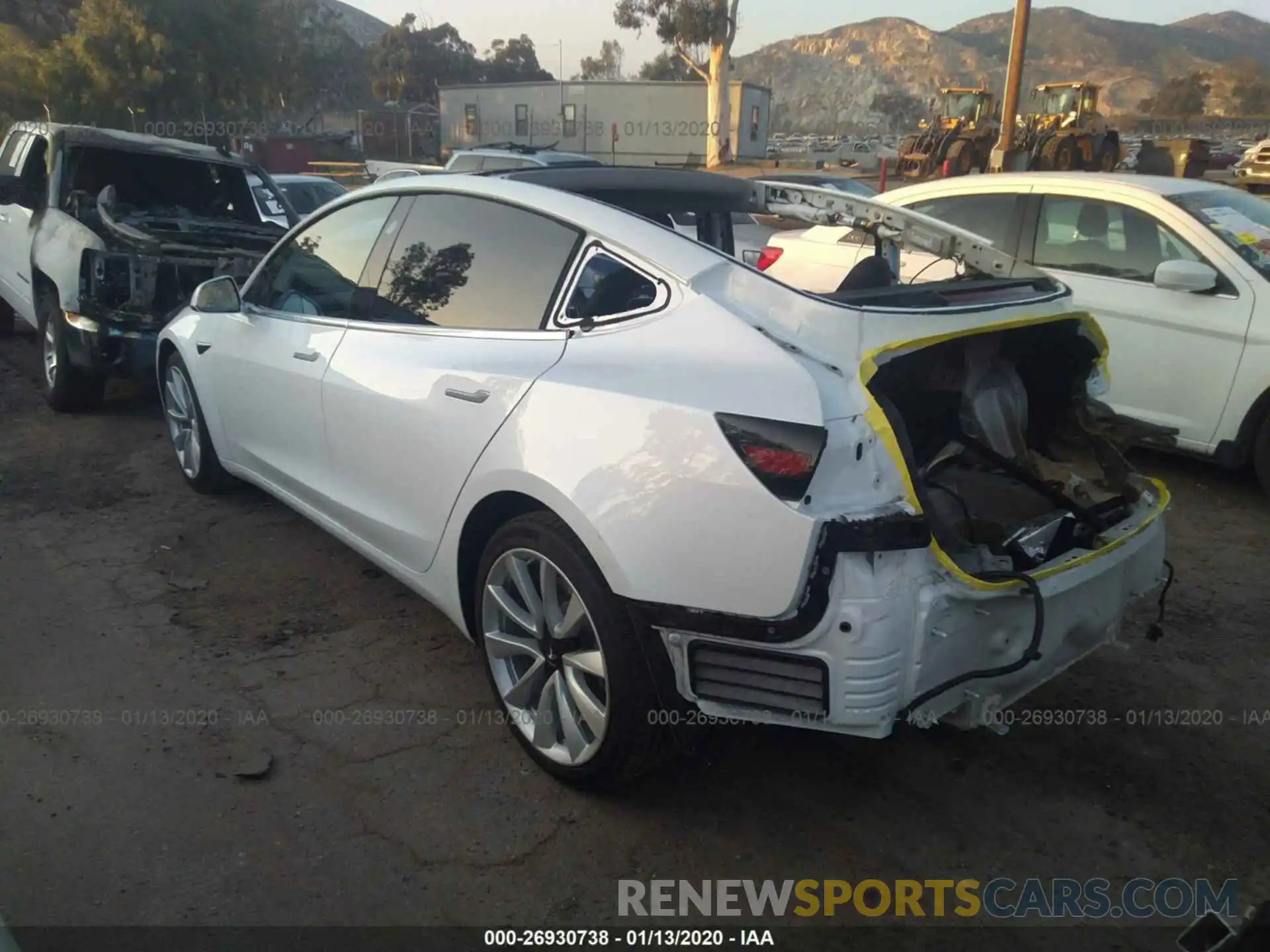 3 Photograph of a damaged car 5YJ3E1EA6KF332132 TESLA MODEL 3 2019