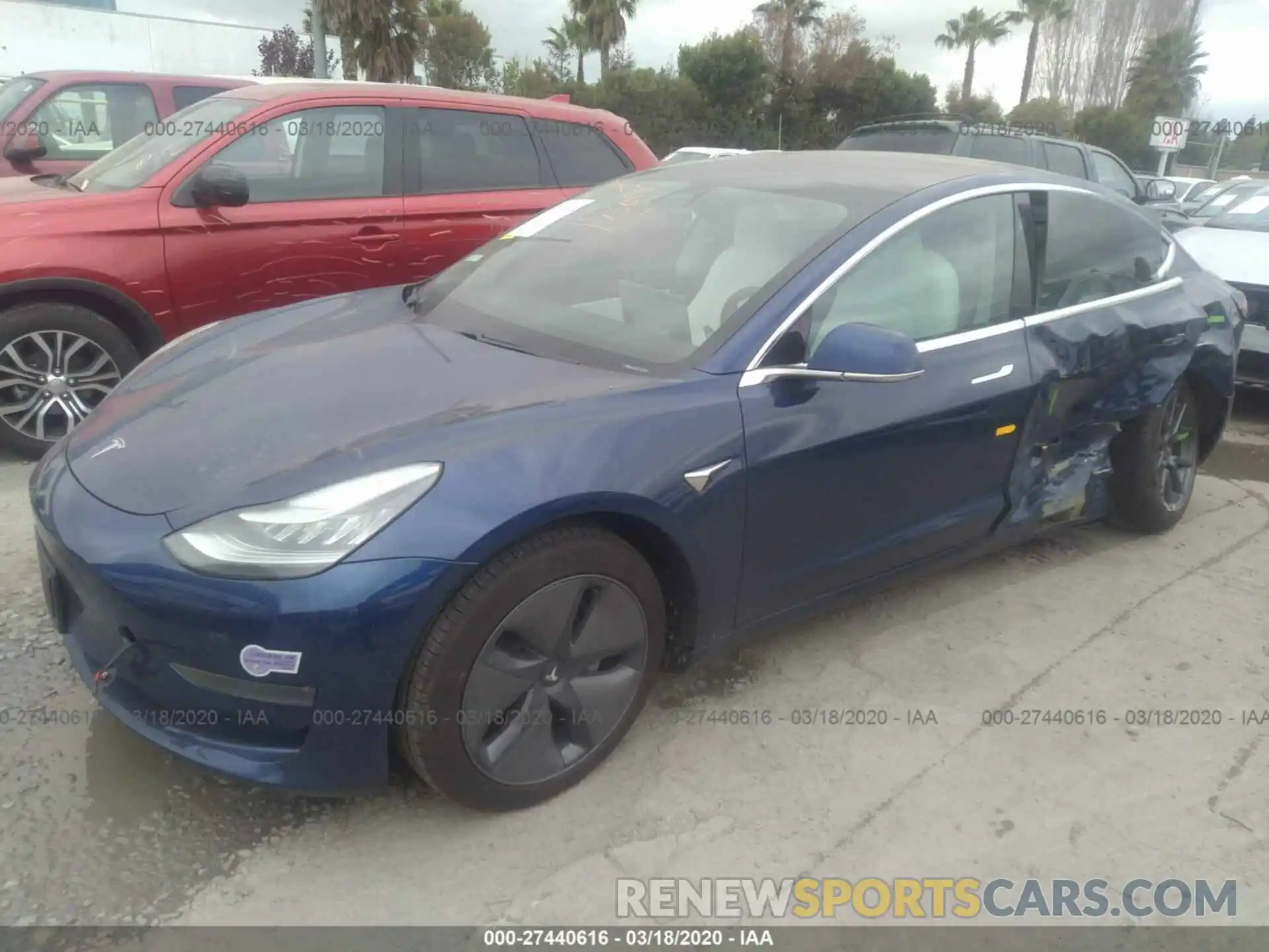 2 Photograph of a damaged car 5YJ3E1EA6KF402812 TESLA MODEL 3 2019