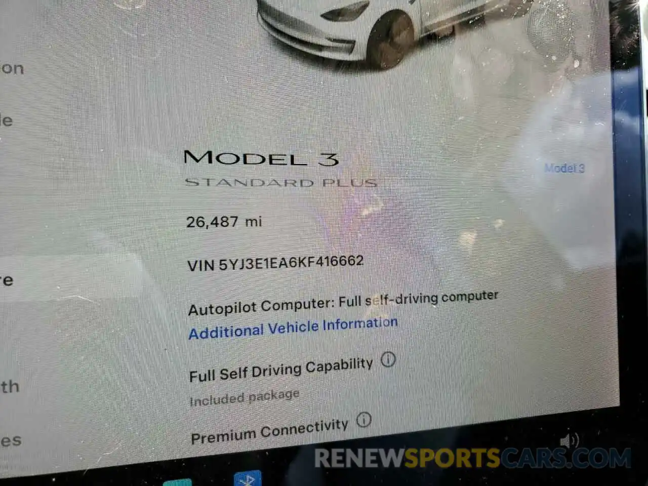 9 Photograph of a damaged car 5YJ3E1EA6KF416662 TESLA MODEL 3 2019