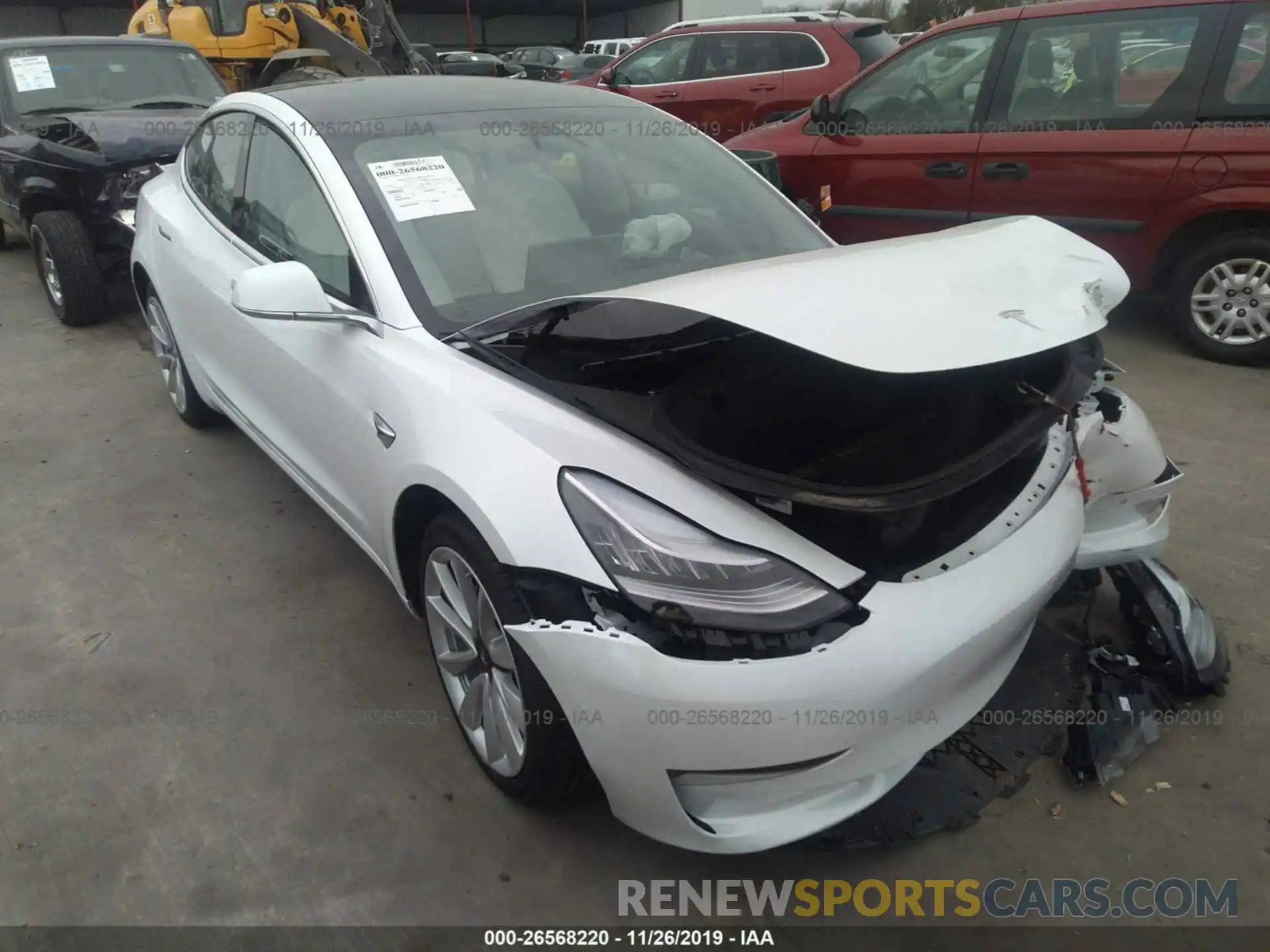 1 Photograph of a damaged car 5YJ3E1EA6KF429427 TESLA MODEL 3 2019