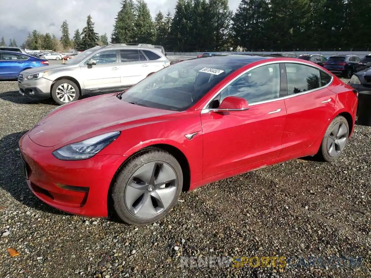 1 Photograph of a damaged car 5YJ3E1EA6KF435714 TESLA MODEL 3 2019