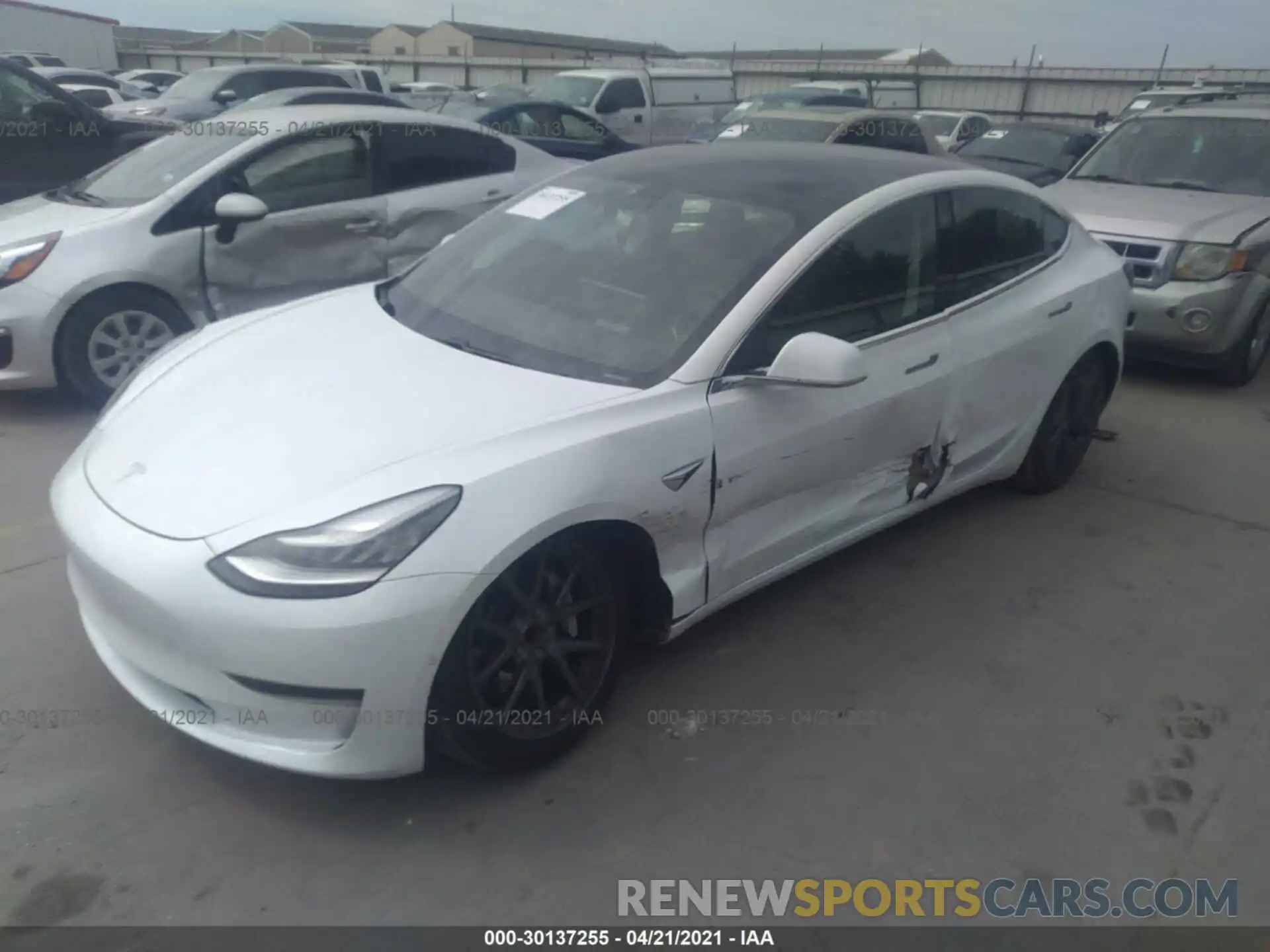 2 Photograph of a damaged car 5YJ3E1EA6KF449466 TESLA MODEL 3 2019