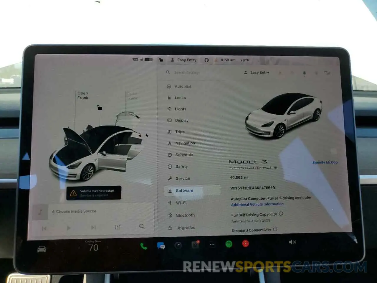 9 Photograph of a damaged car 5YJ3E1EA6KF476649 TESLA MODEL 3 2019