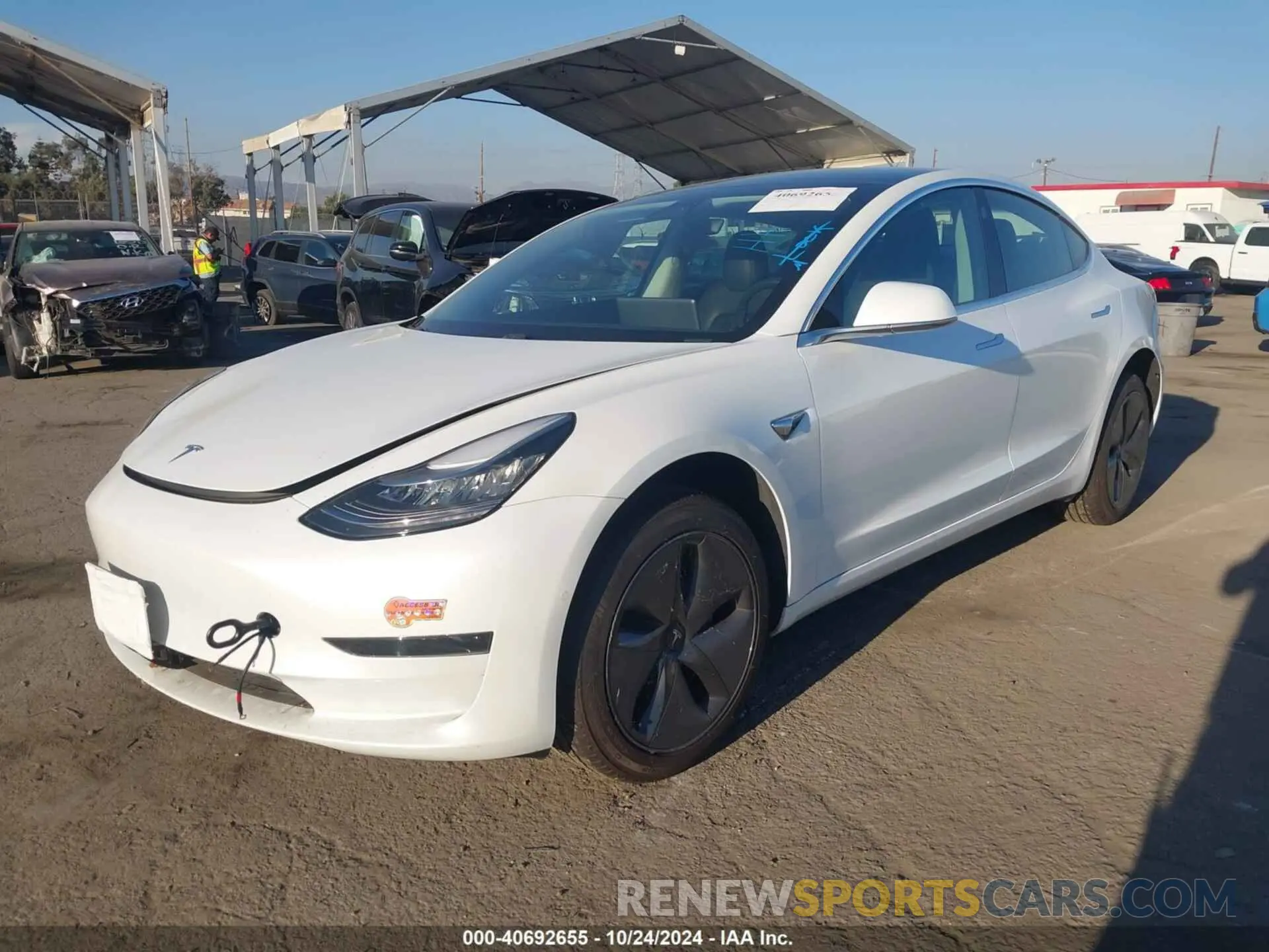 2 Photograph of a damaged car 5YJ3E1EA6KF485190 TESLA MODEL 3 2019