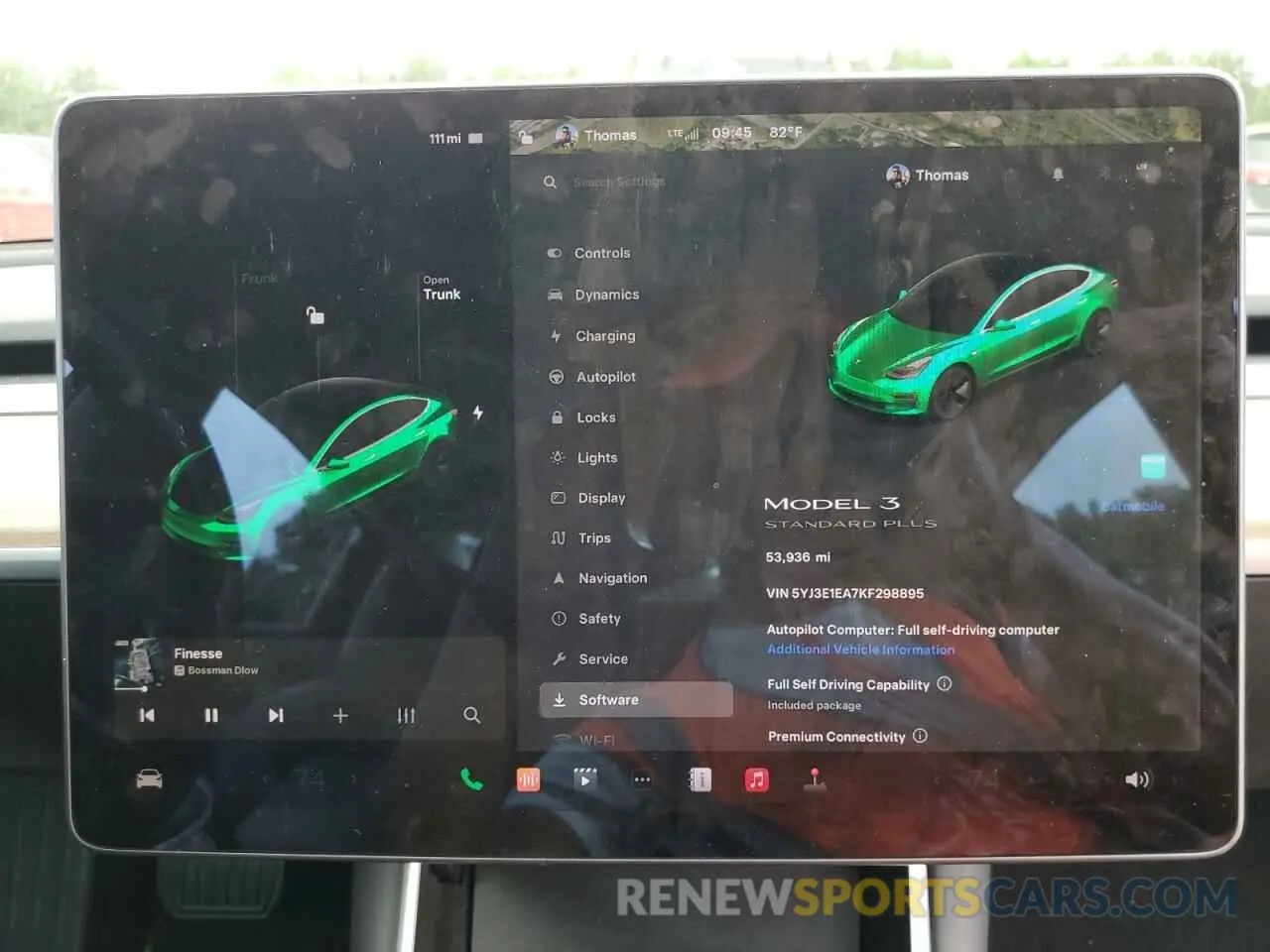 9 Photograph of a damaged car 5YJ3E1EA7KF298895 TESLA MODEL 3 2019