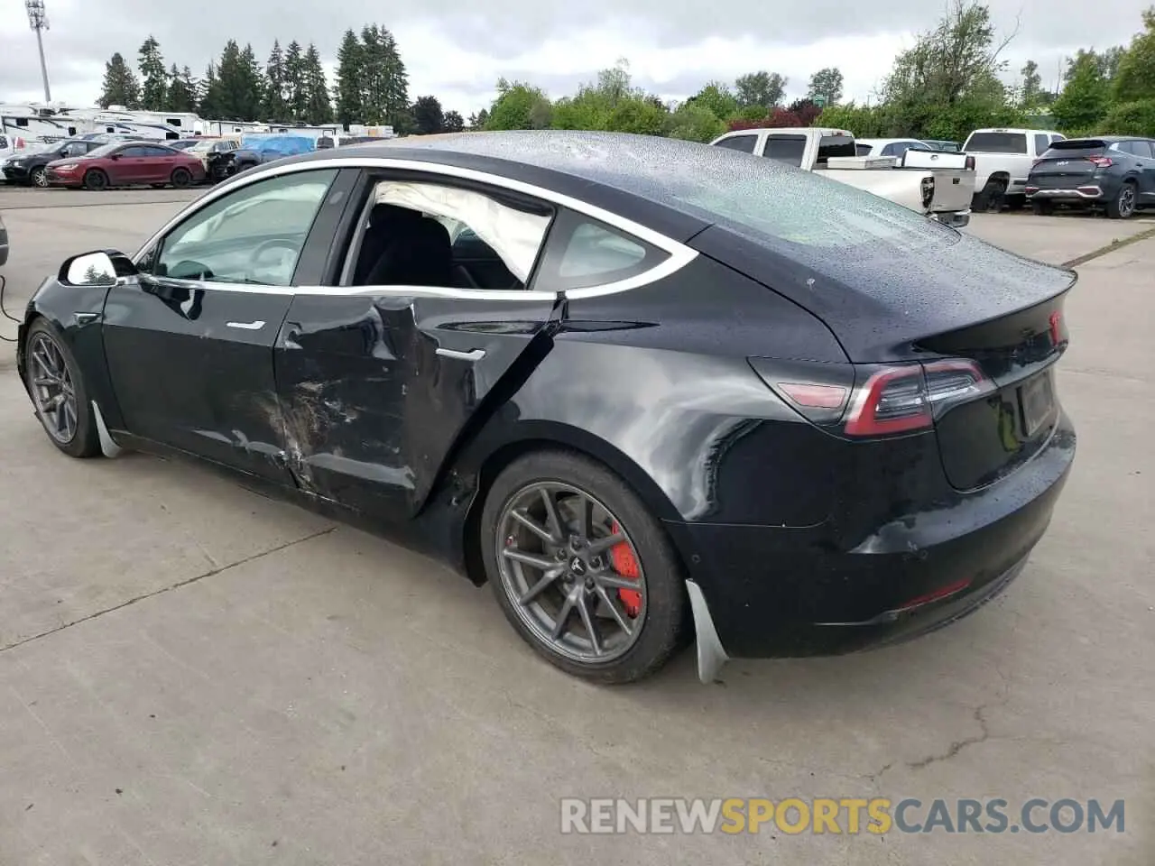 2 Photograph of a damaged car 5YJ3E1EA7KF304386 TESLA MODEL 3 2019