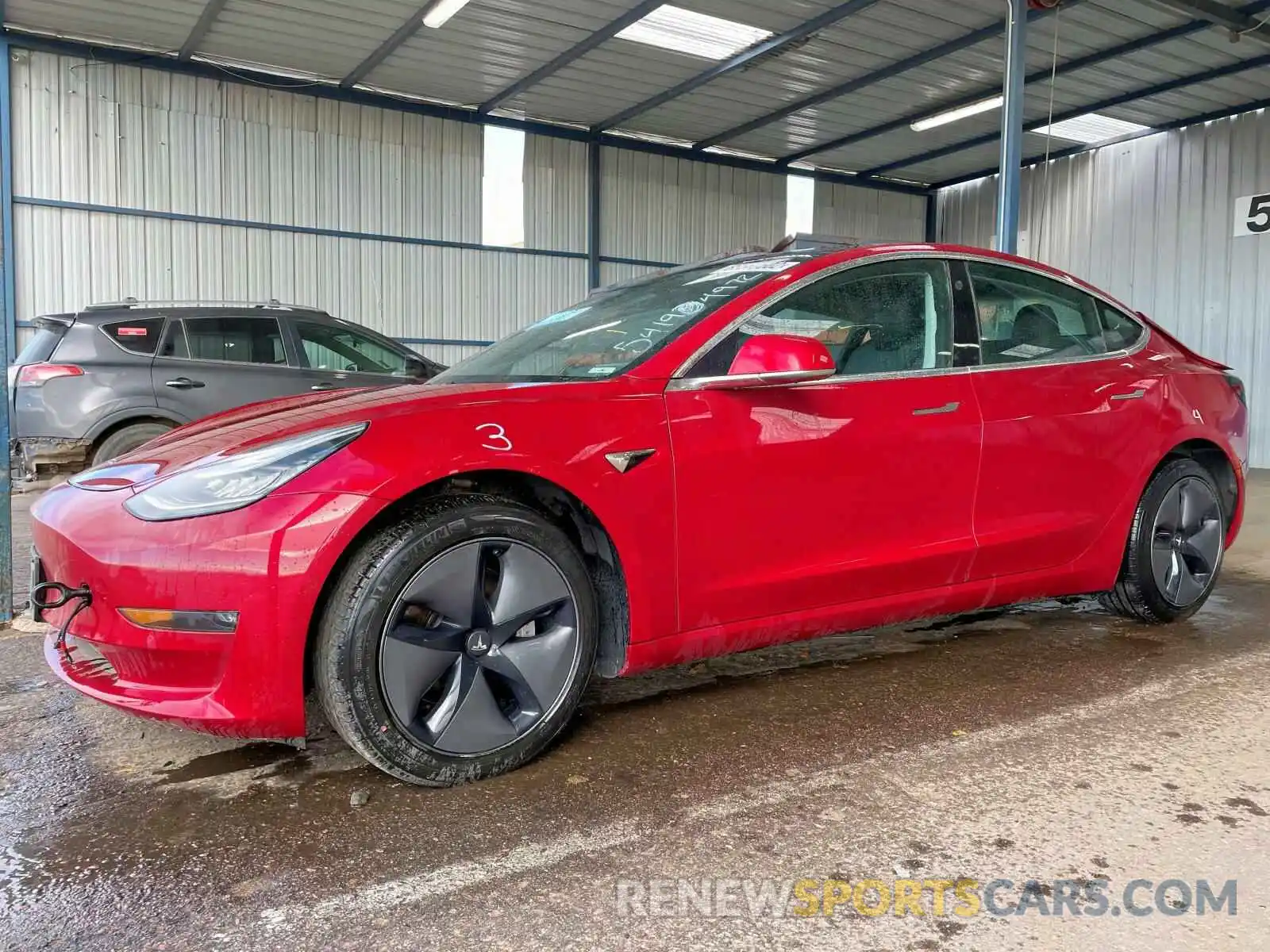 2 Photograph of a damaged car 5YJ3E1EA7KF307093 TESLA MODEL 3 2019