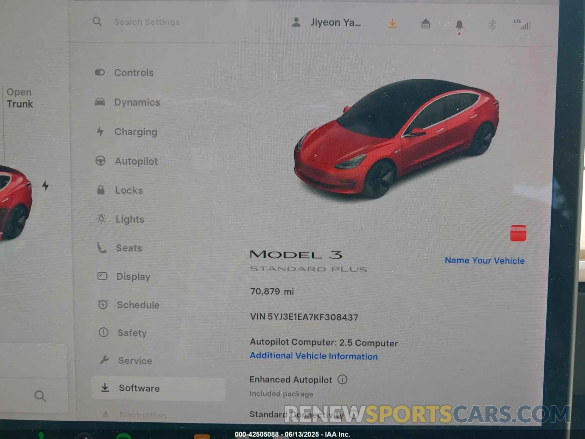 7 Photograph of a damaged car 5YJ3E1EA7KF308437 TESLA MODEL 3 2019