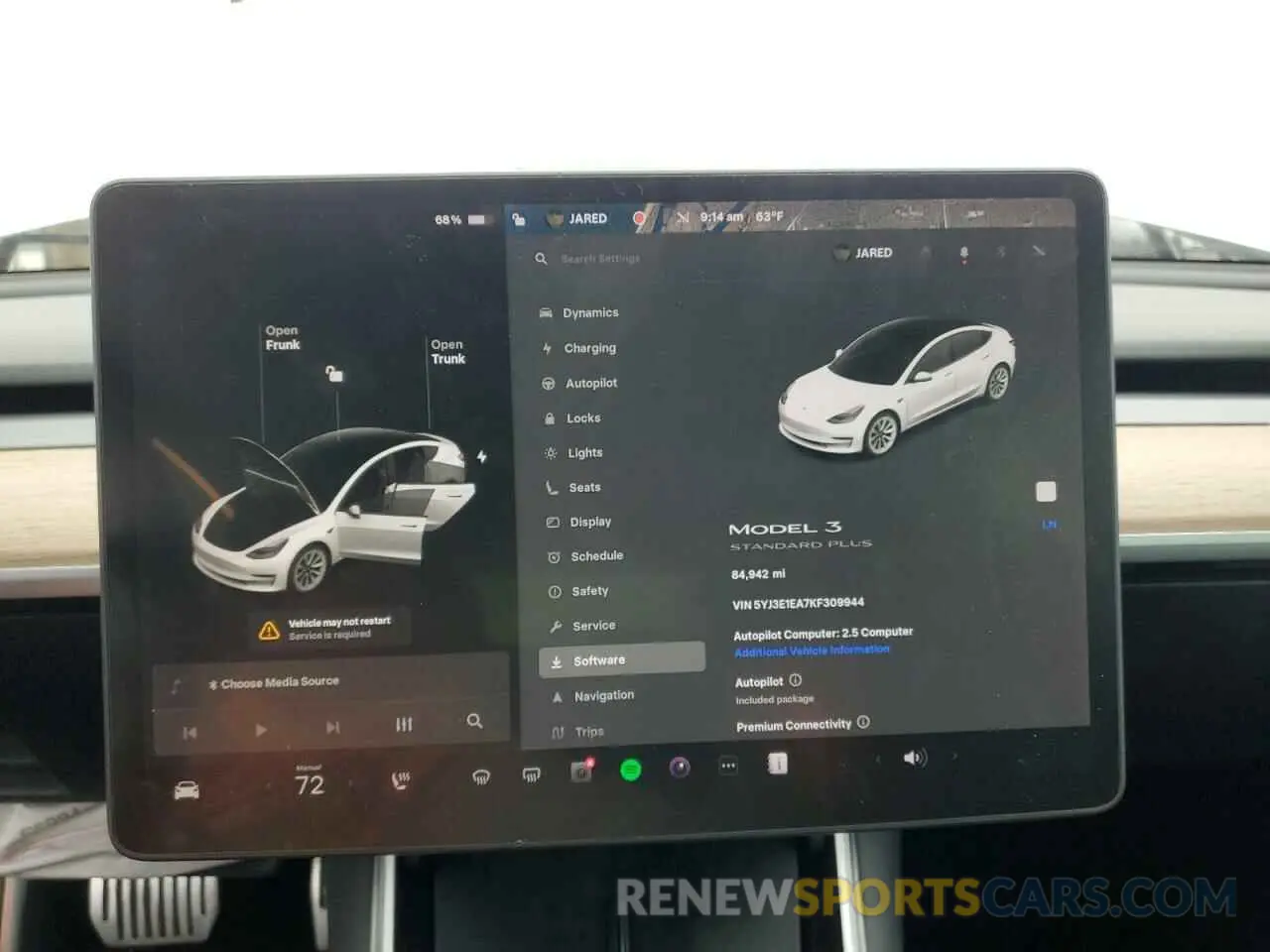 9 Photograph of a damaged car 5YJ3E1EA7KF309944 TESLA MODEL 3 2019