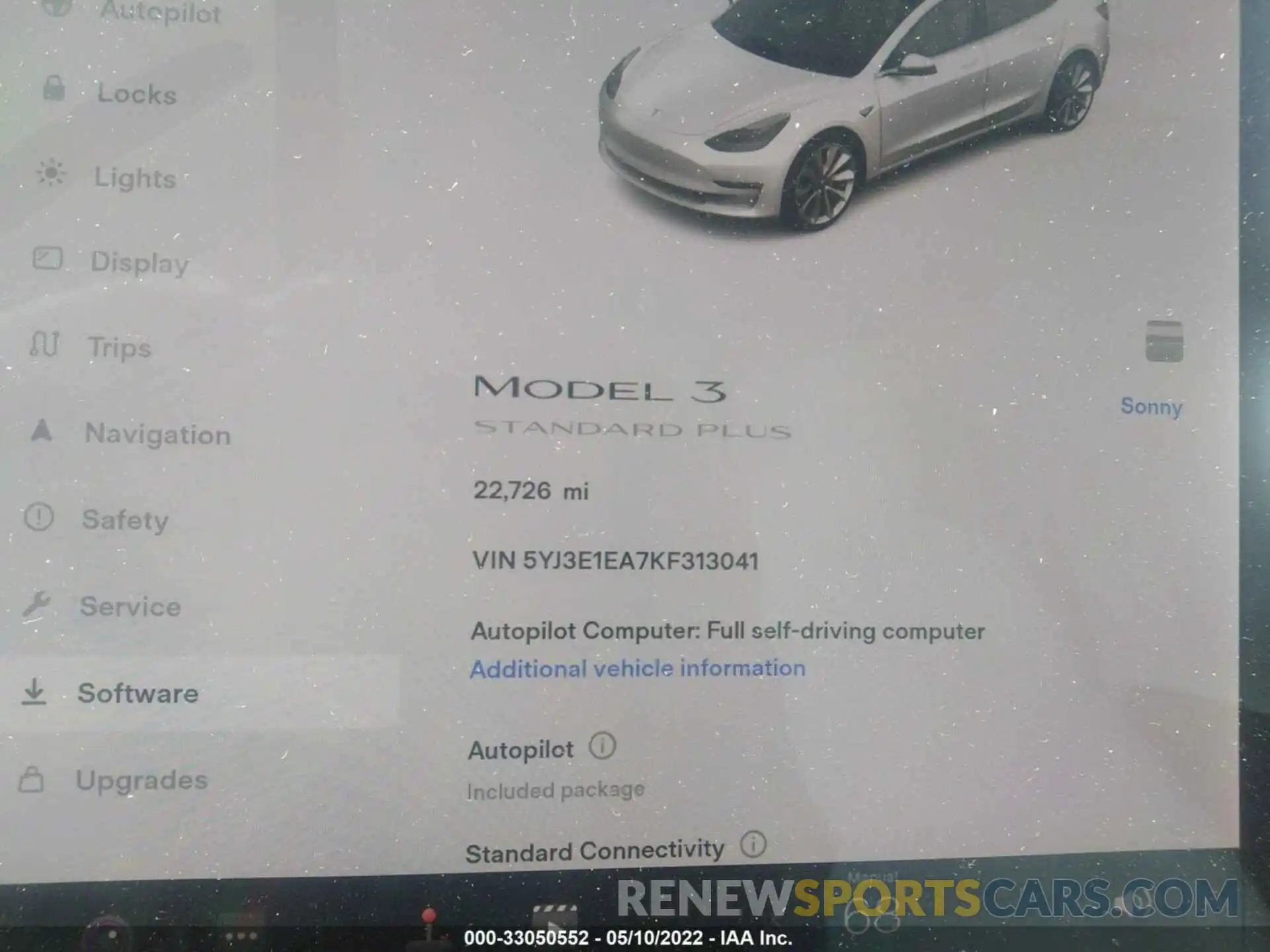 7 Photograph of a damaged car 5YJ3E1EA7KF313041 TESLA MODEL 3 2019