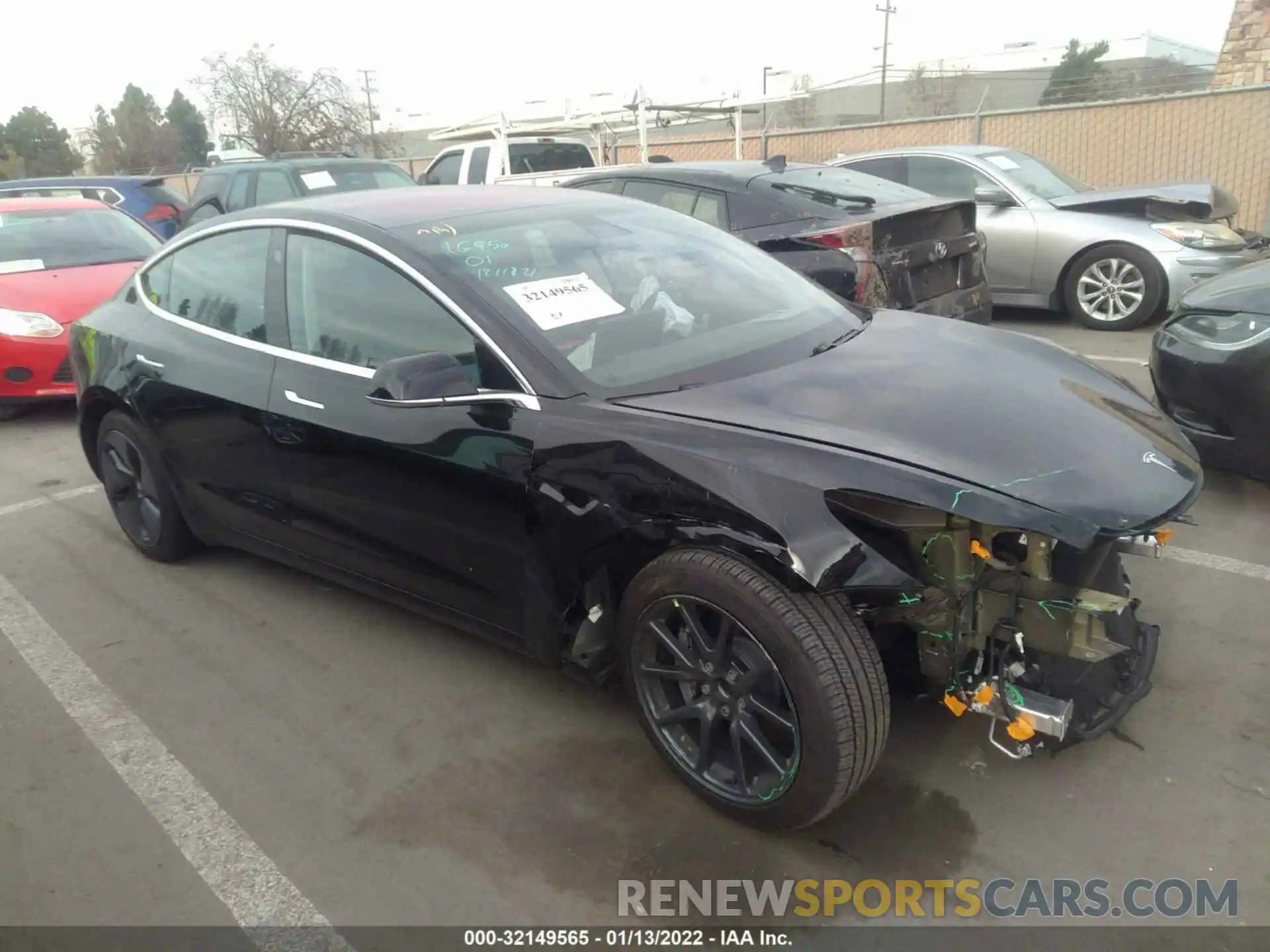 1 Photograph of a damaged car 5YJ3E1EA7KF313377 TESLA MODEL 3 2019